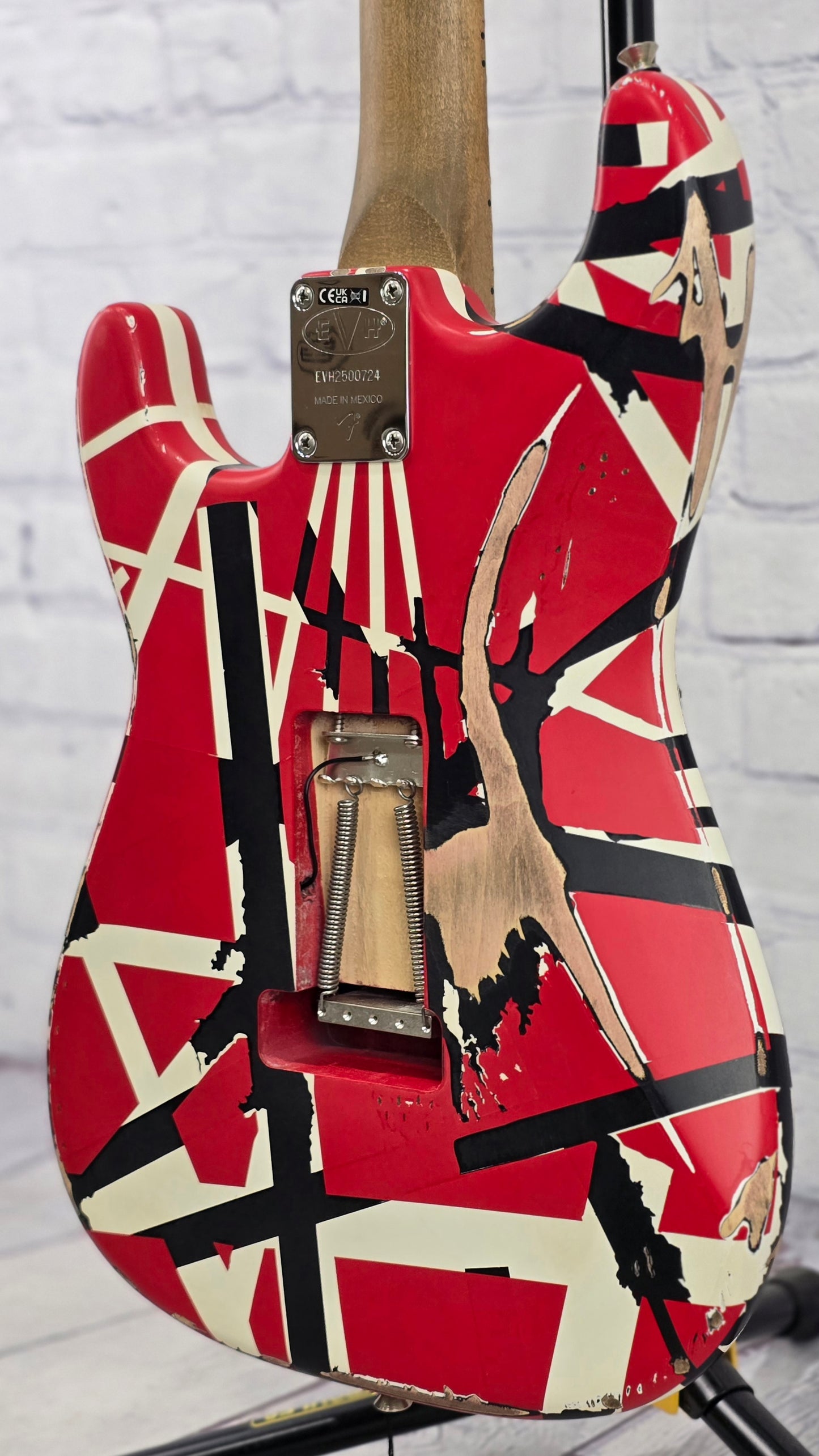 EVH Guitars Striped Series Frankenstein Frankie 6 String Electric Guitar R/B/W Relic