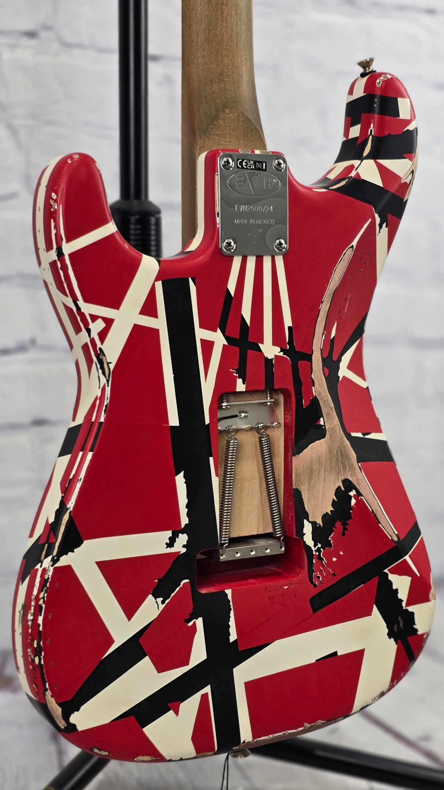 EVH Guitars Striped Series Frankenstein Frankie 6 String Electric Guitar R/B/W Relic