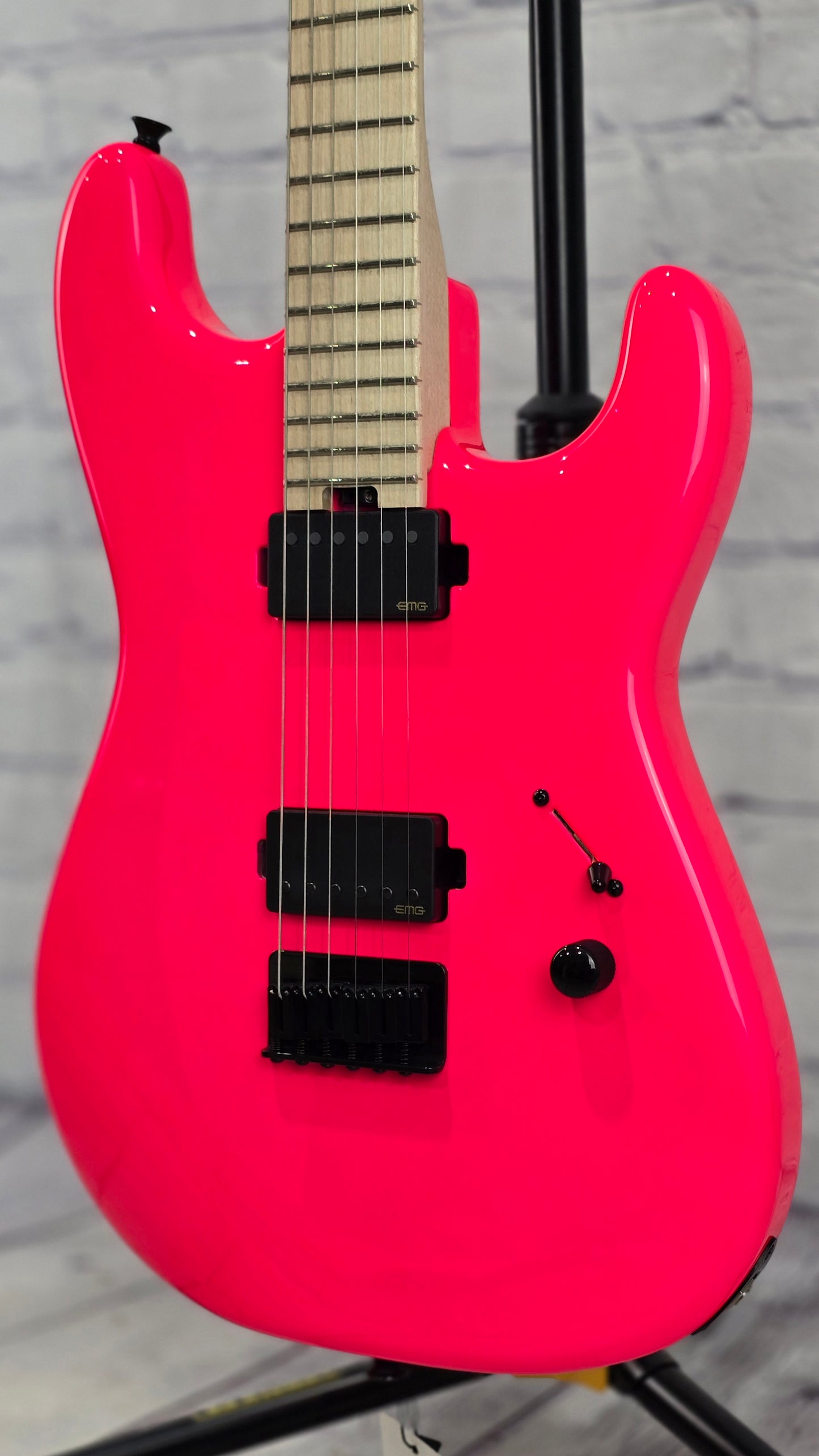 Charvel Guitars Sean Long Signature Pro-Mod San Dimas Style 1 HH HT M 6 String Electric Guitar Neon Pink Limited Edition