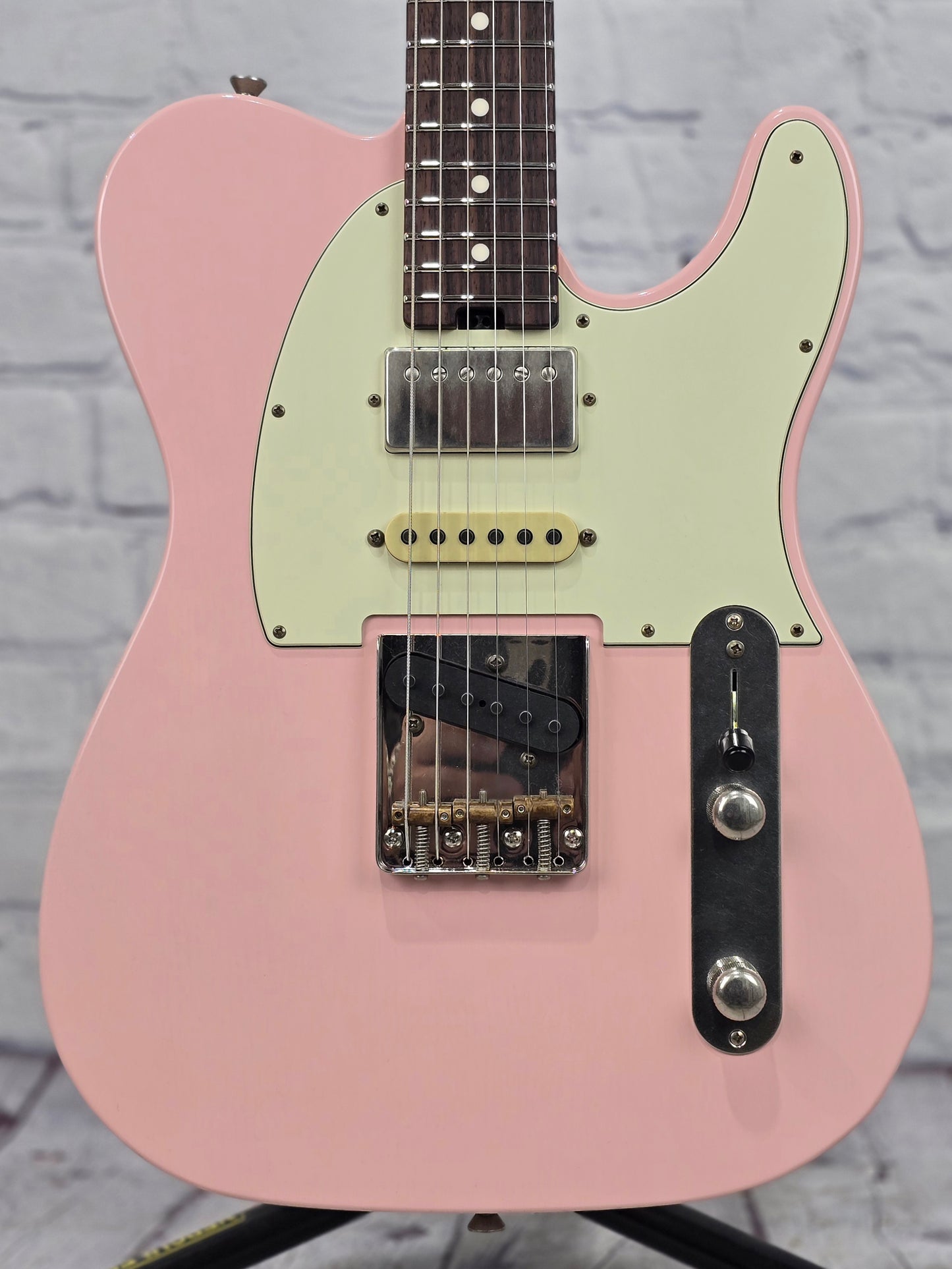 Schecter Guitars USA Custom Shop PT Wembley Studio 6 String Electric Guitar Aged Shell Pink