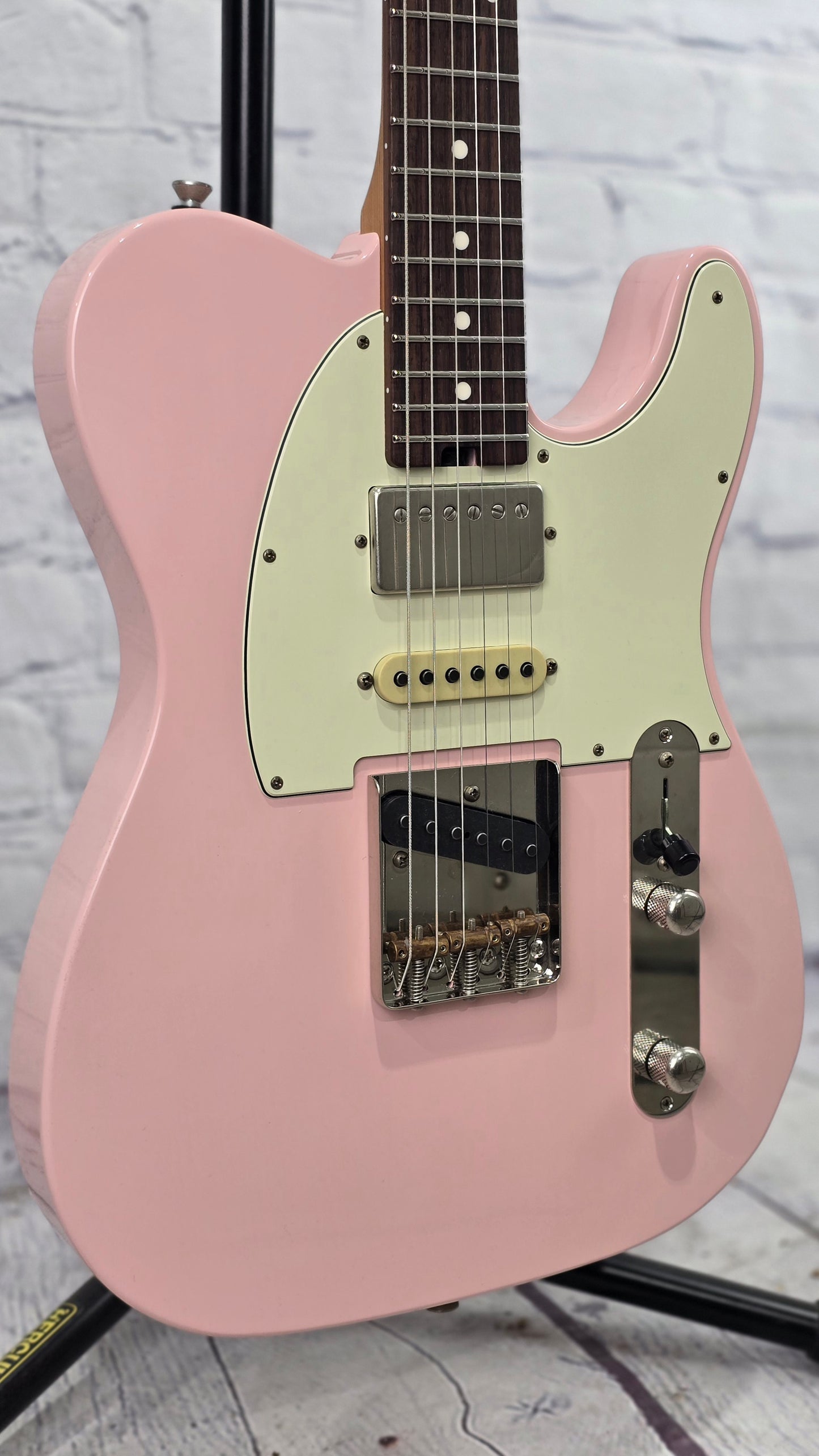 Schecter Guitars USA Custom Shop PT Wembley Studio 6 String Electric Guitar Aged Shell Pink