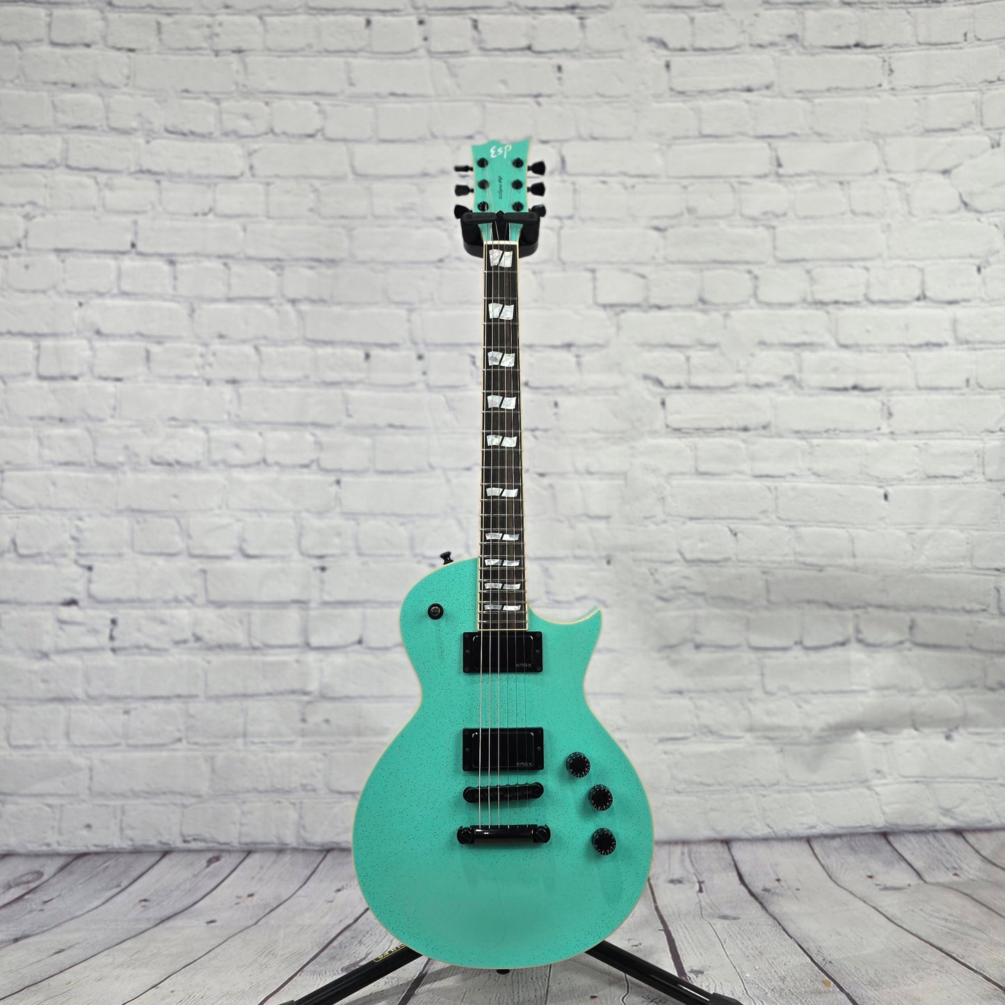 ESP Guitars USA Eclipse 6 String Electric Guitar Midori Gold Sparkle