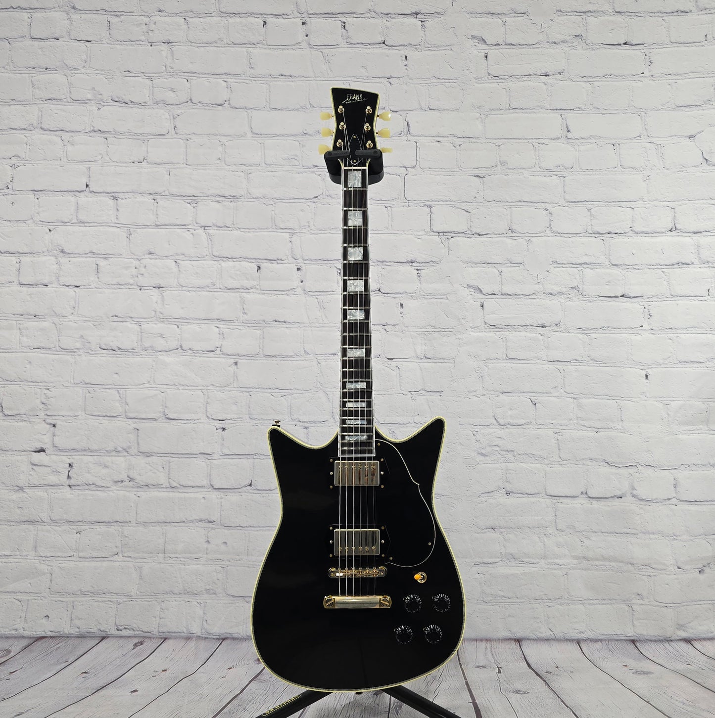 Frank Brothers Arcade One 6 String Electric Guitar Gloss Piano Black Light Relic
