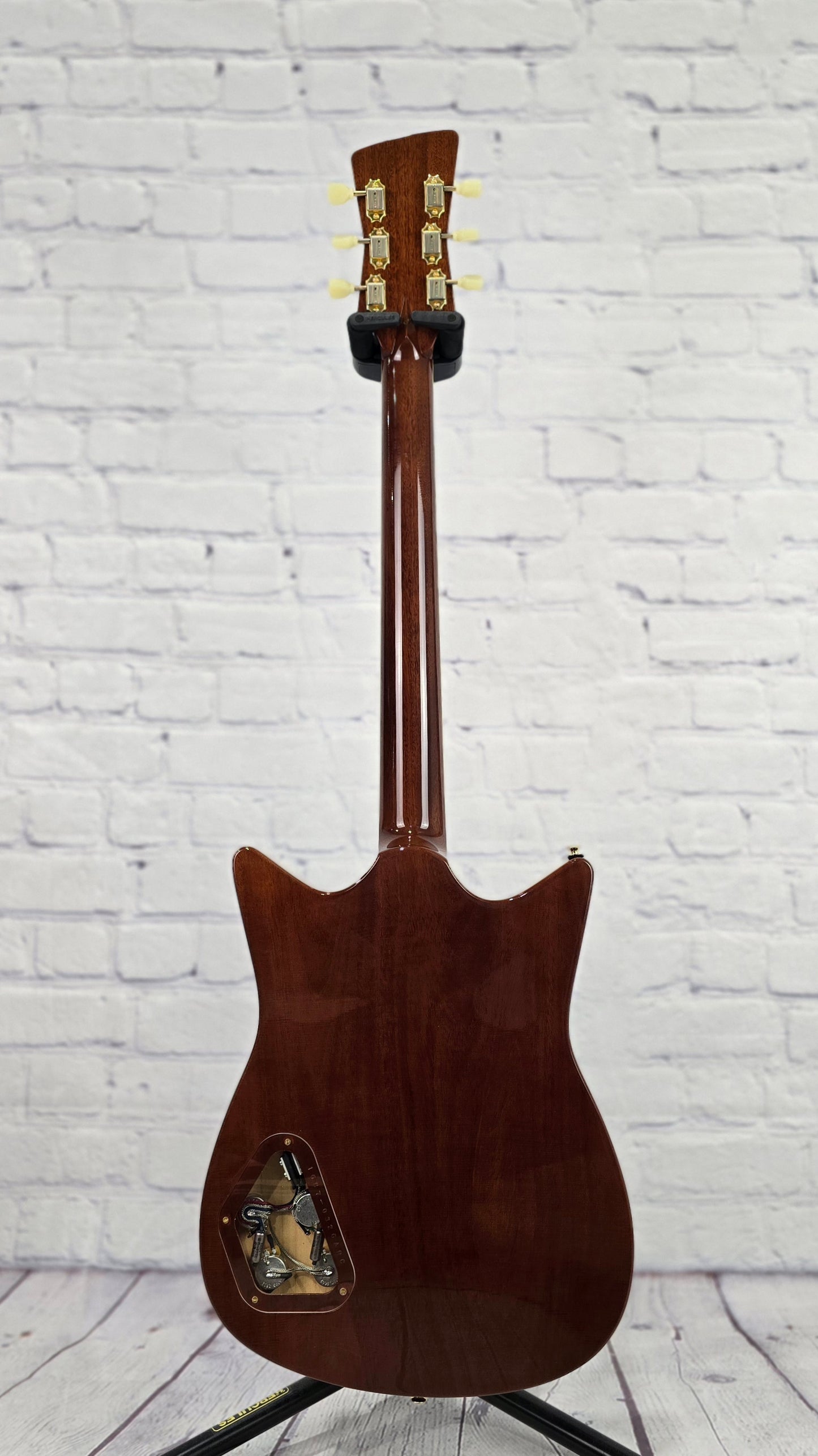 Frank Brothers Arcade One 6 String Electric Guitar Gloss Piano Black Light Relic