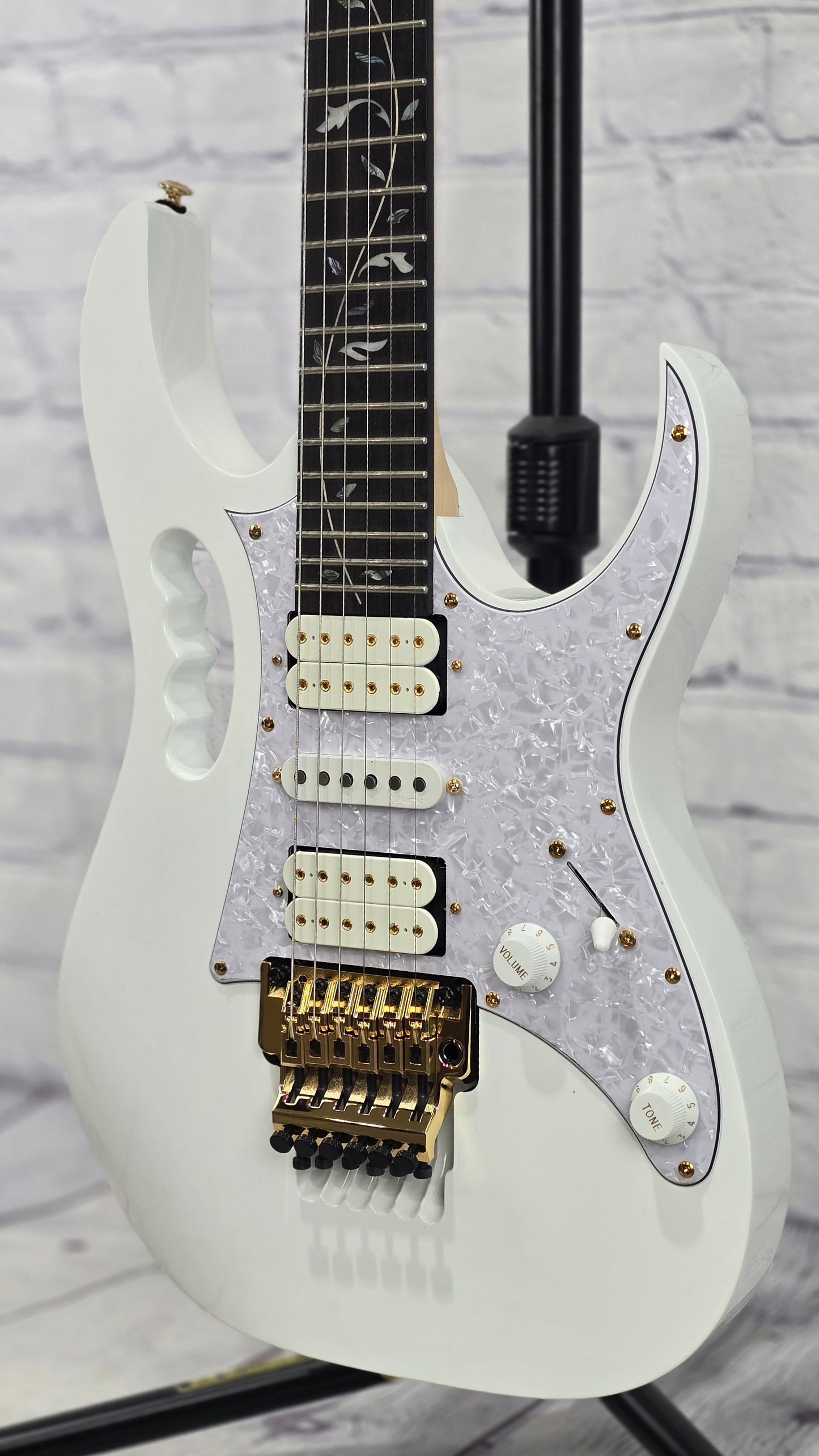 Ibanez Premium JEM7V PWH 6 String Electric Guitar Gloss White Steve Vai