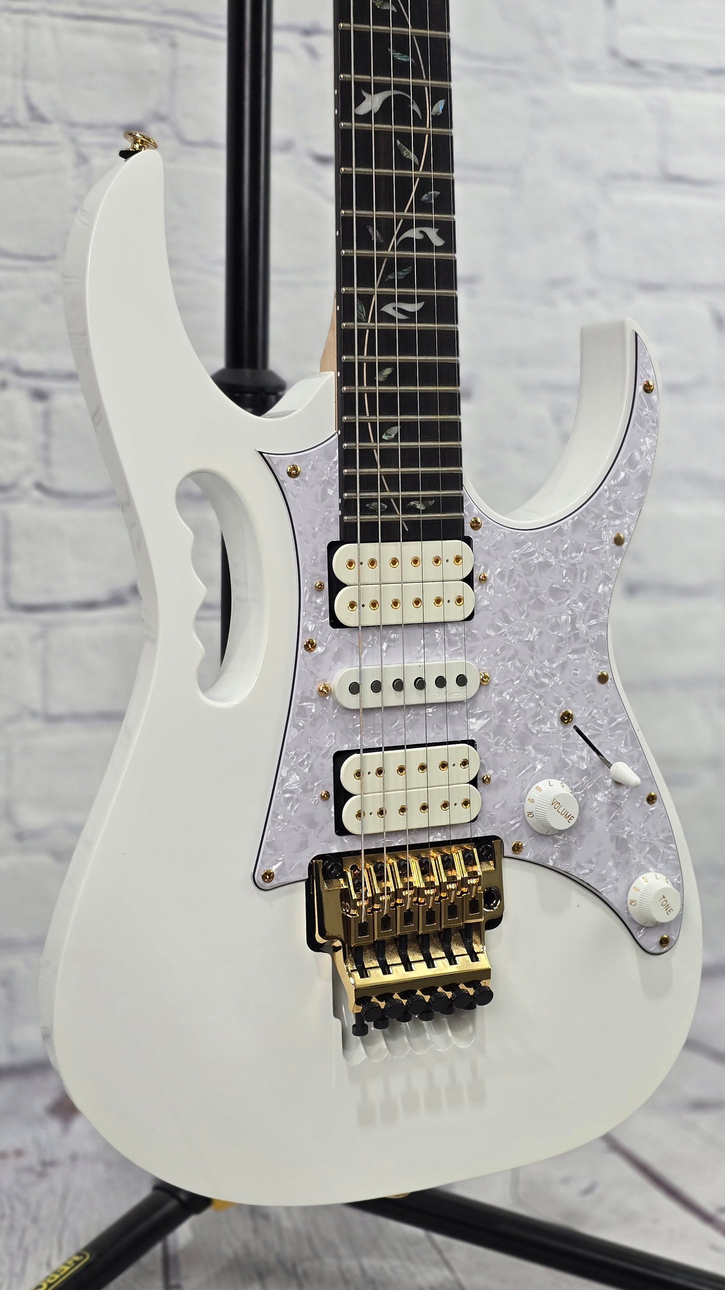 Ibanez Premium JEM7V PWH 6 String Electric Guitar Gloss White Steve Vai