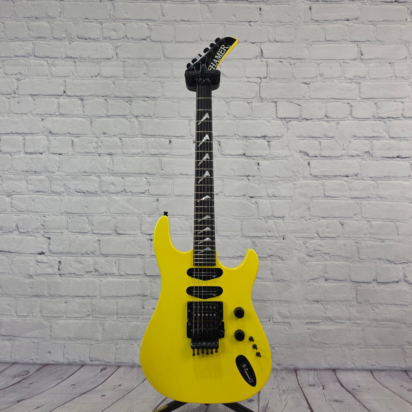 USED 1987 Hamer USA Chapparal Custom 6 String Electric Guitar RARE Pearl Yellow