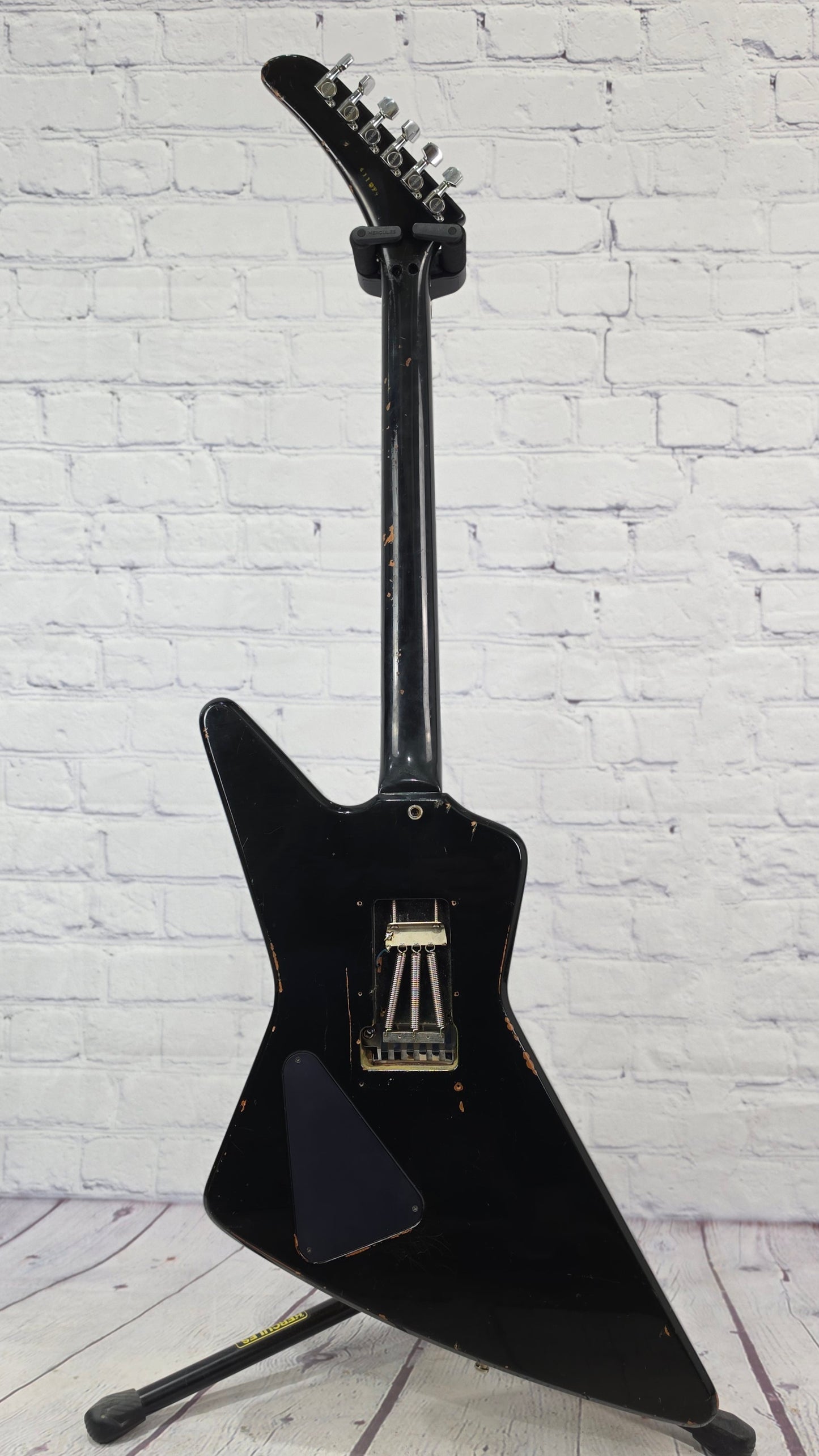 USED Hamer USA Blitz Custom Mick Mars 6 String Electric Guitar Yellow and Black Tiger Stripes 1984