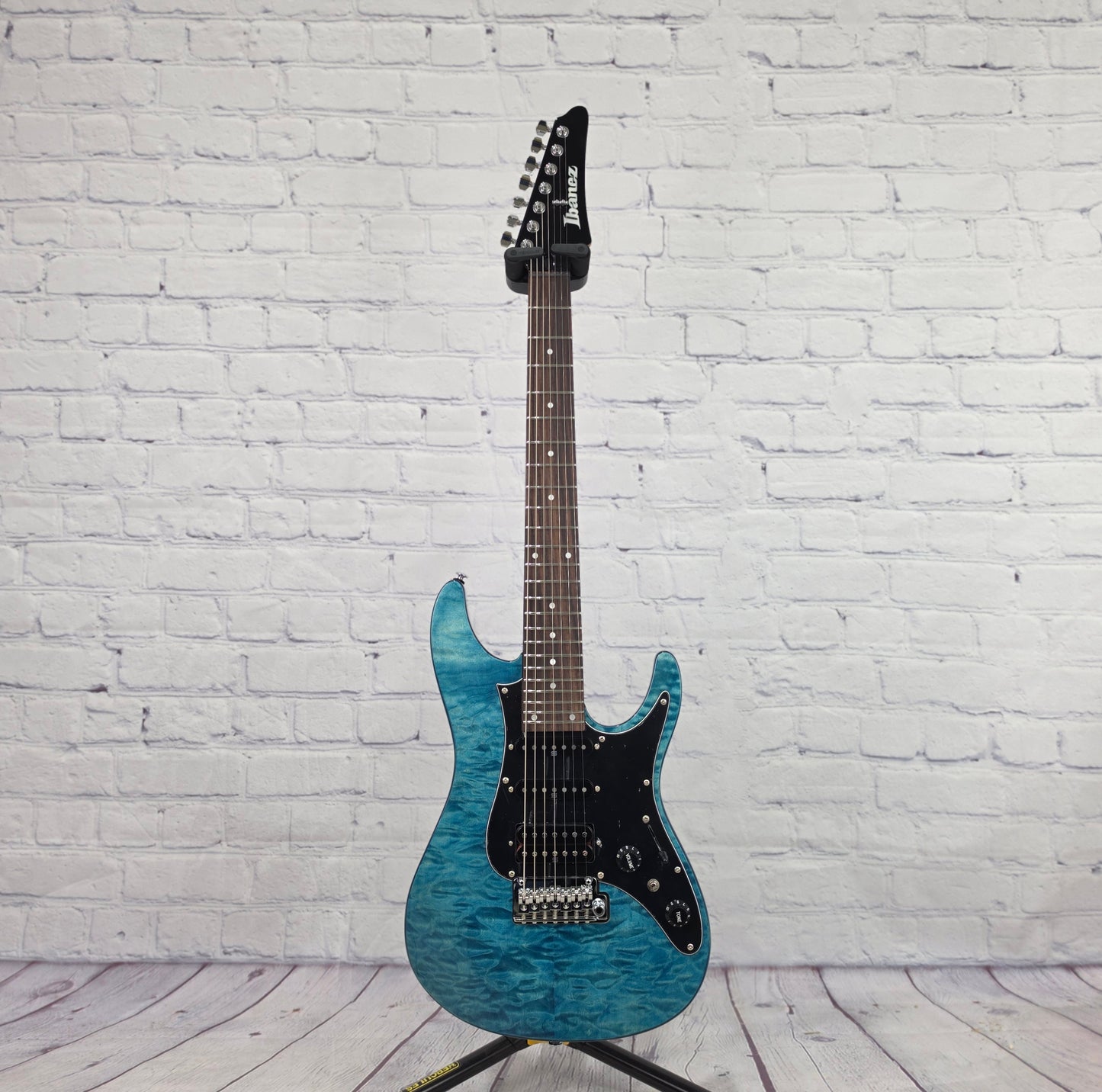 Ibanez Premium AZ447P1QM COB 7 String Electric Guitar Quilt Maple Cosmic Blue
