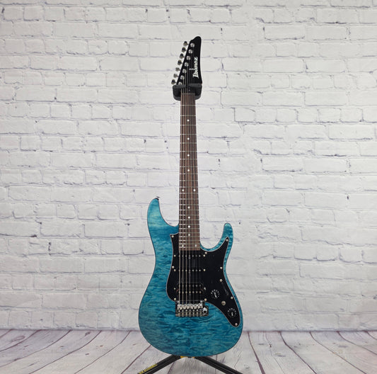 Ibanez Premium AZ447P1QM COB 7 String Electric Guitar Quilt Maple Cosmic Blue