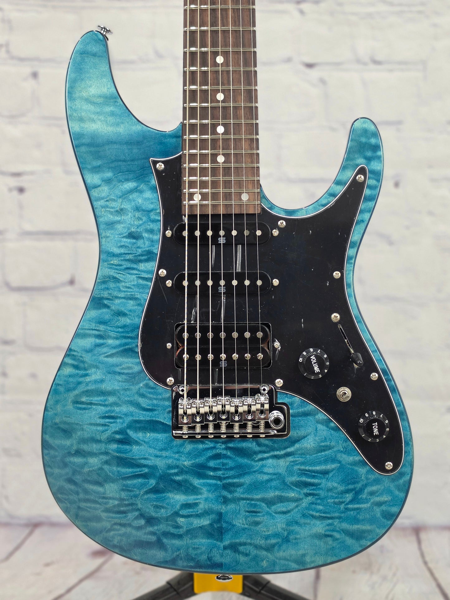 Ibanez Premium AZ447P1QM COB 7 String Electric Guitar Quilt Maple Cosmic Blue