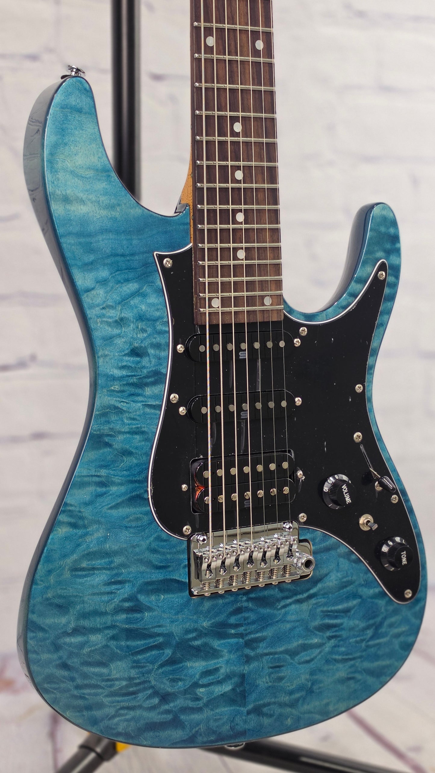 Ibanez Premium AZ447P1QM COB 7 String Electric Guitar Quilt Maple Cosmic Blue