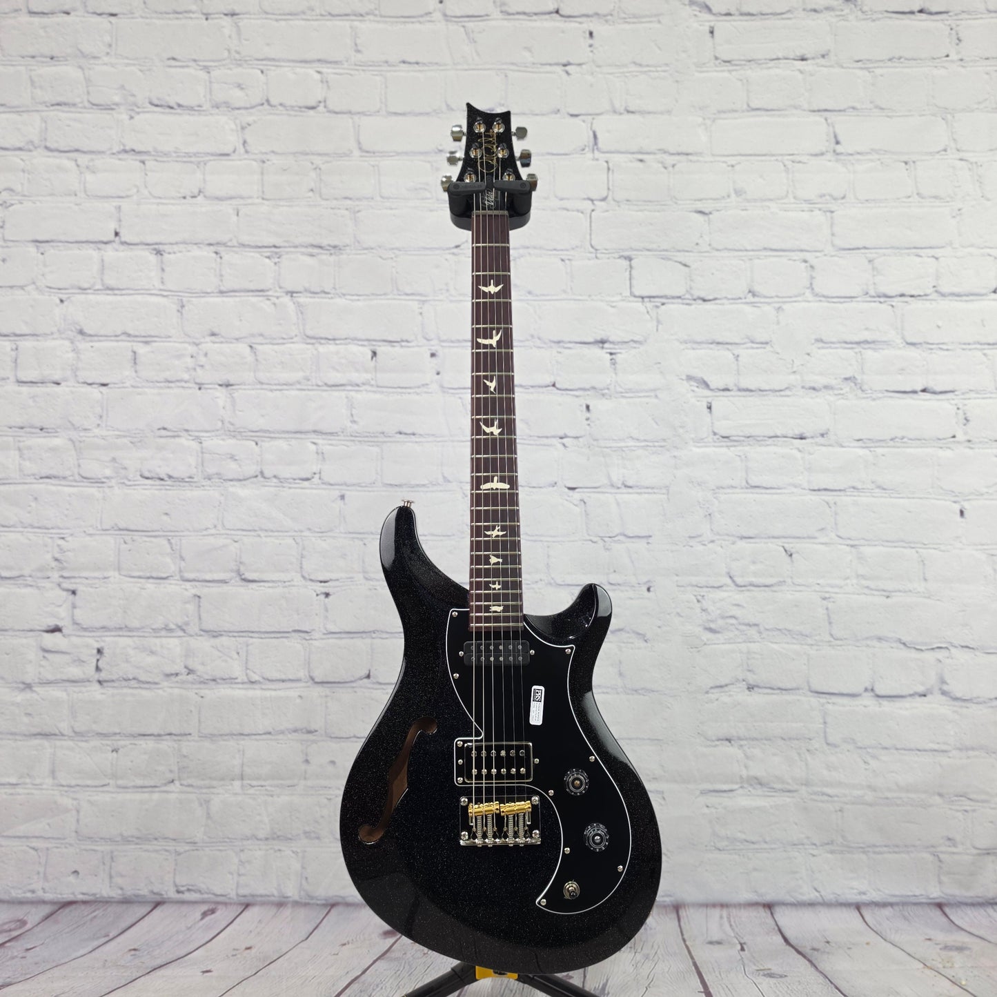 Paul Reed Smith PRS Guitars S2 Vela Semi-Hollow 6 String Electric Guitar Black Rainbow Holoflake