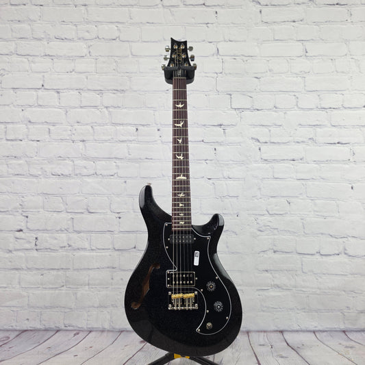 Paul Reed Smith PRS Guitars S2 Vela Semi-Hollow 6 String Electric Guitar Black Rainbow Holoflake