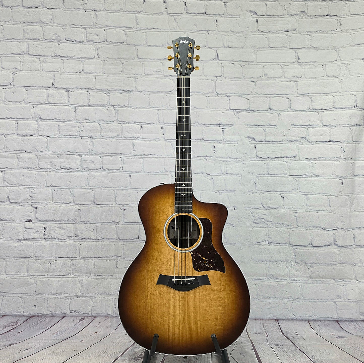 USED Taylor Guitars Sunset Blvd 214CE DLX SEB 6 String Acoustic Guitar Shaded Edgeburst