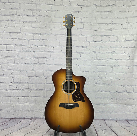 USED Taylor Guitars Sunset Blvd 214CE DLX SEB 6 String Acoustic Guitar Shaded Edgeburst