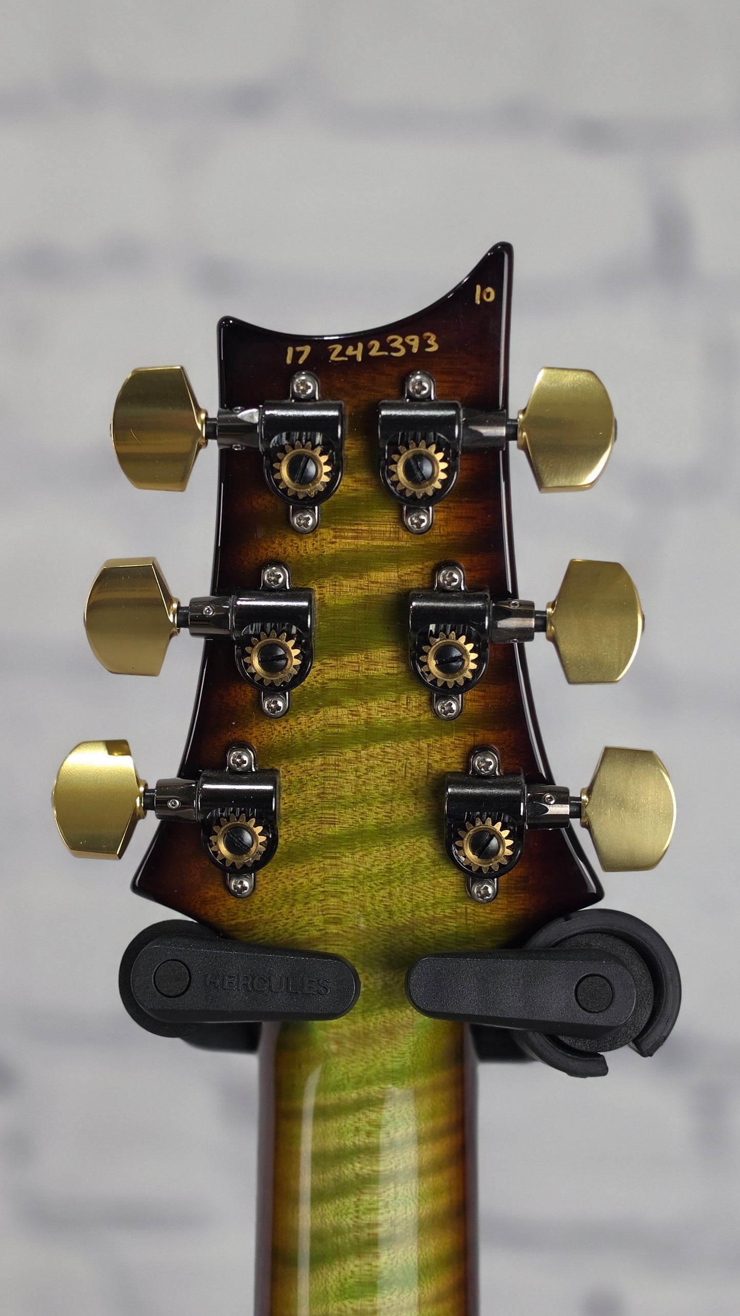 USED Paul Reed Smith PRS Guitars Wood Library Custom 24-08 6 String Electric Guitar Trampas Green Tobacco Burst 10 Top
