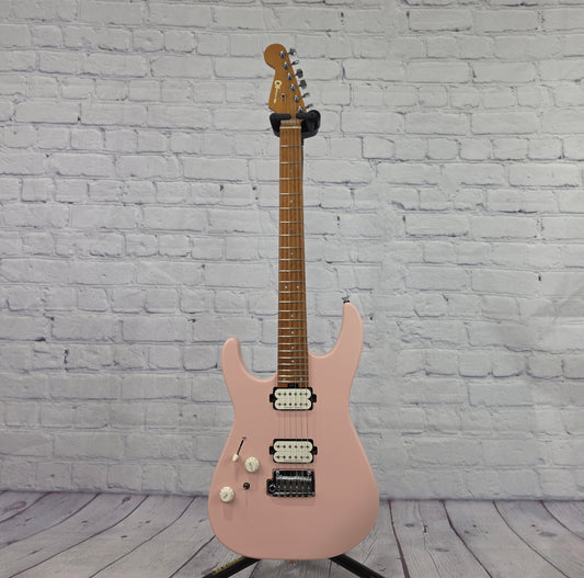 Charvel Guitars Pro-Mod DK24 HH 2PT CM LH Left Handed 6 String Electric Guitar Satin Shell Pink Lefty