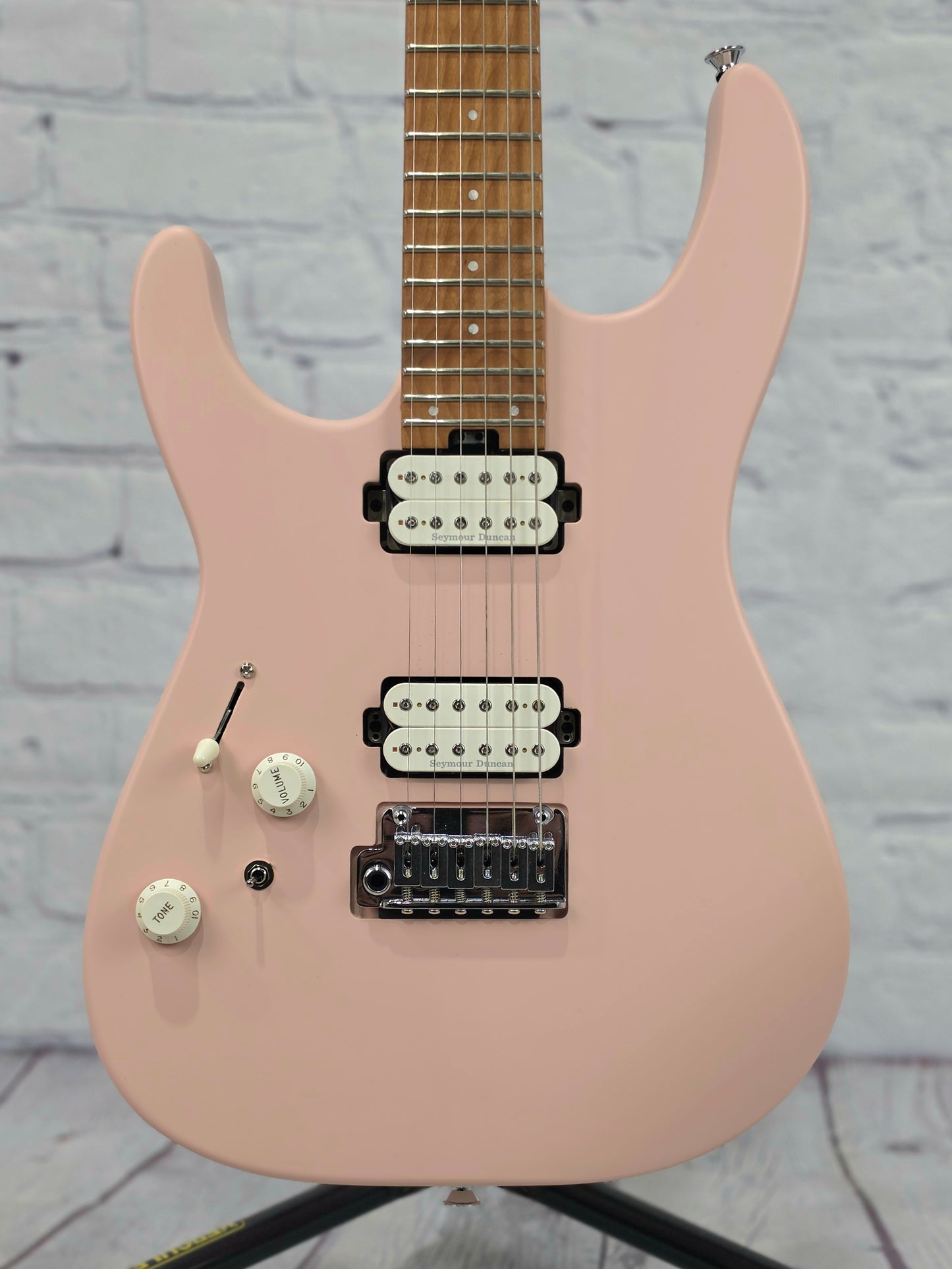 Charvel Guitars Pro-Mod DK24 HH 2PT CM LH Left Handed 6 String Electric Guitar Satin Shell Pink Lefty