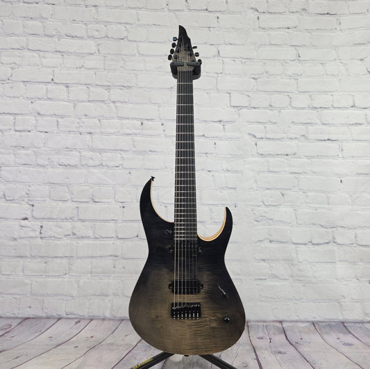 Infinia Guitars Ceres 26.5" 7 String Electric Guitar Obsidian Black