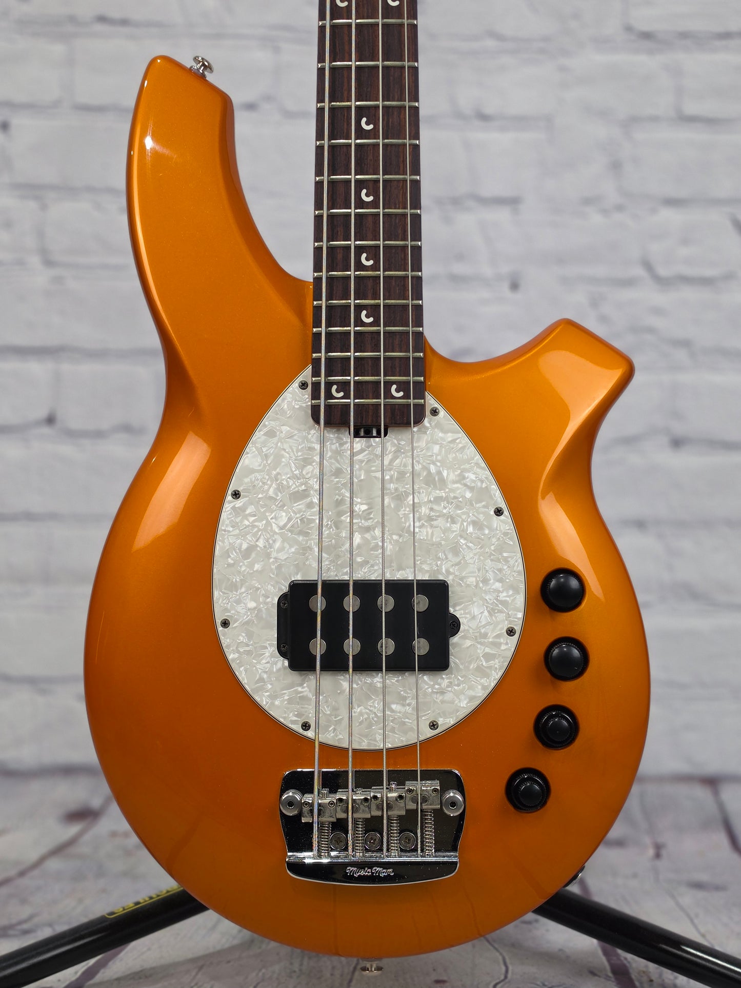 USED Ernie Ball Music Man Bongo H 4 String Bass Desert Gold