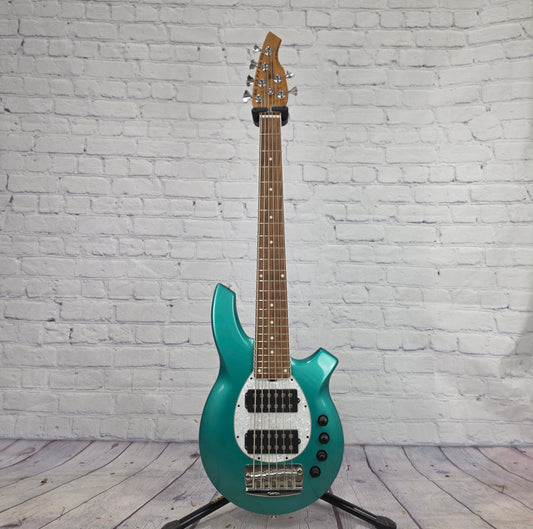 USED Ernie Ball Music Man BFR Bongo HH 6 String Bass Grabber Green Limited Edition