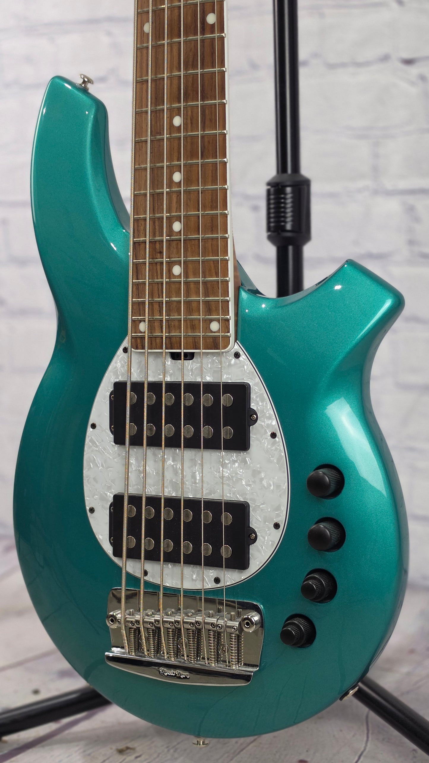 USED Ernie Ball Music Man BFR Bongo HH 6 String Bass Grabber Green Limited Edition