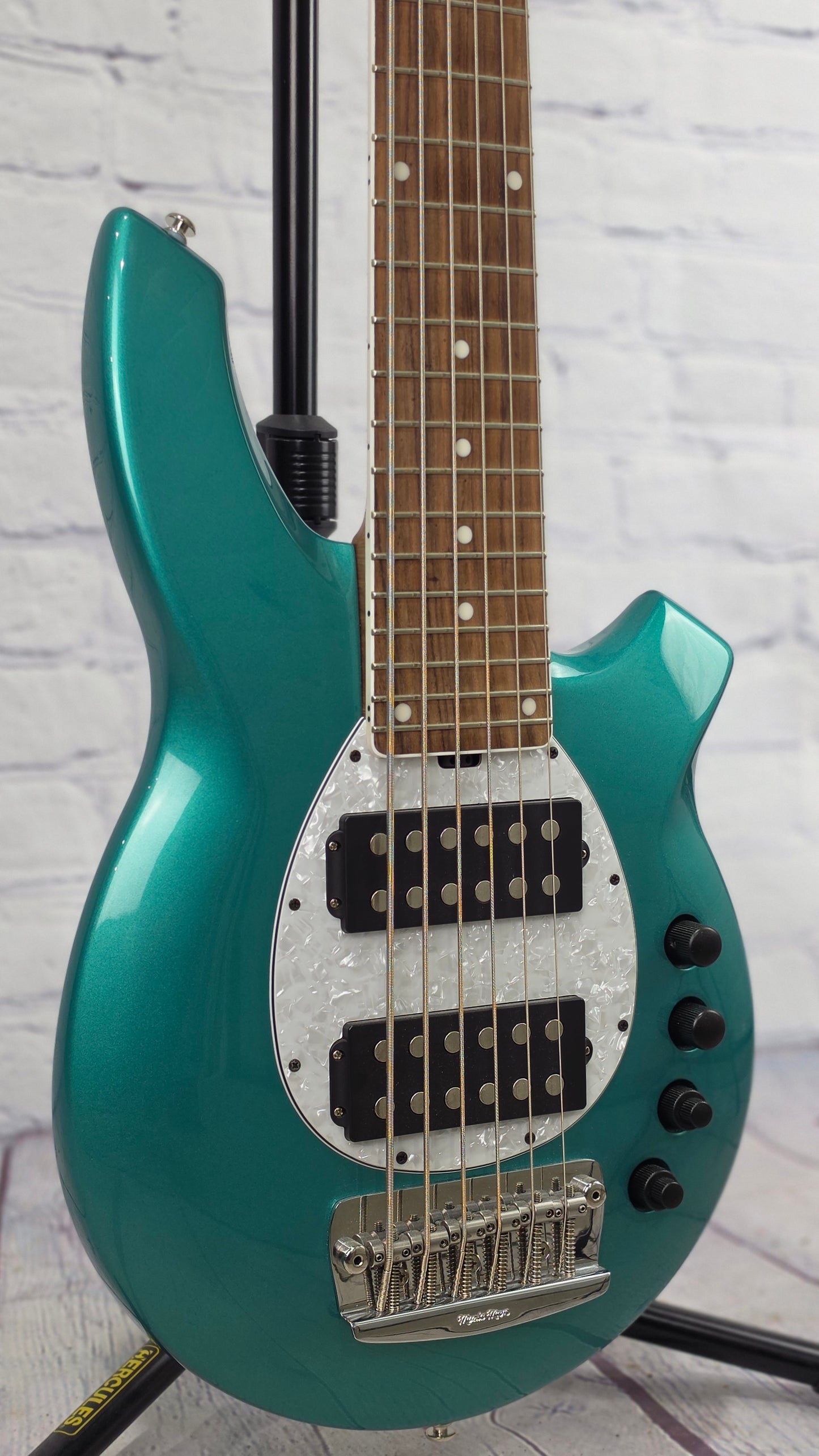 USED Ernie Ball Music Man BFR Bongo HH 6 String Bass Grabber Green Limited Edition