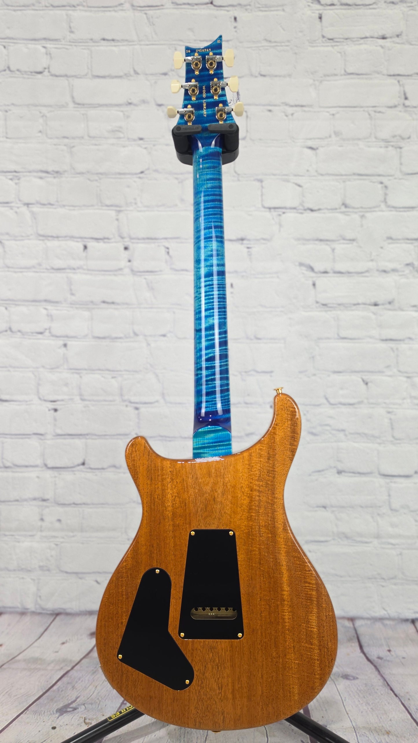 Paul Reed Smith PRS Guitars Wood Library McCarty 6 String Electric Guitar 10 Top Arctic Blue Natural Back 408 Switching
