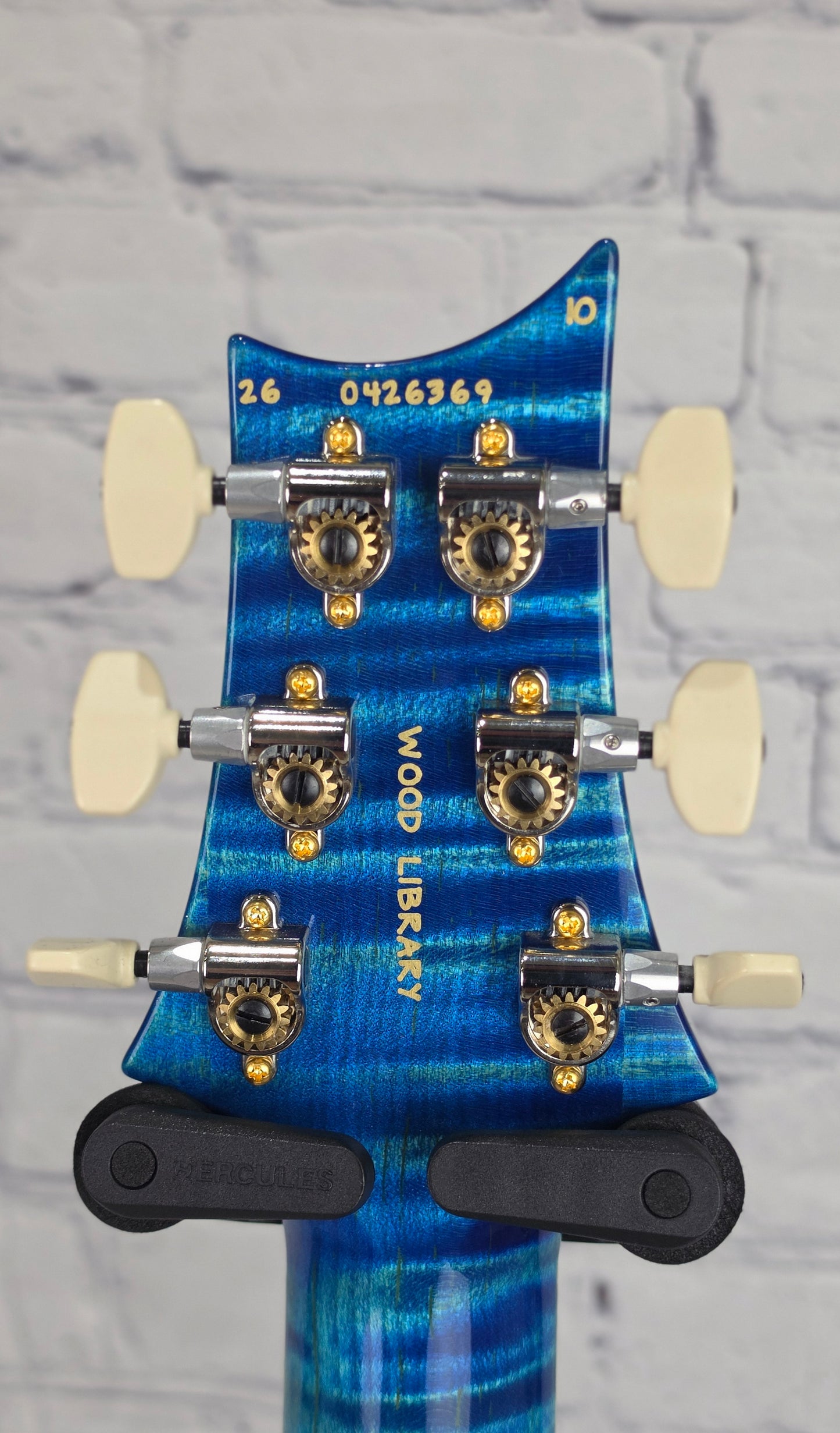 Paul Reed Smith PRS Guitars Wood Library McCarty 6 String Electric Guitar 10 Top Arctic Blue Natural Back 408 Switching