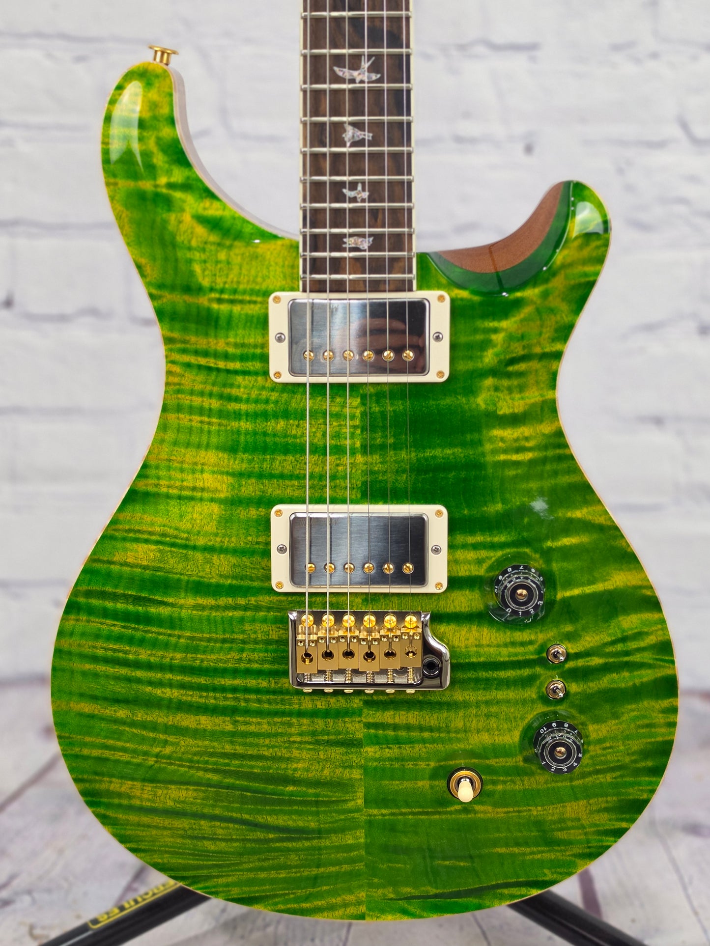 Paul Reed Smith PRS Wood Library McCarty 6 String Electric Guitar 10 Top Emerald Natural Back 408 Switching