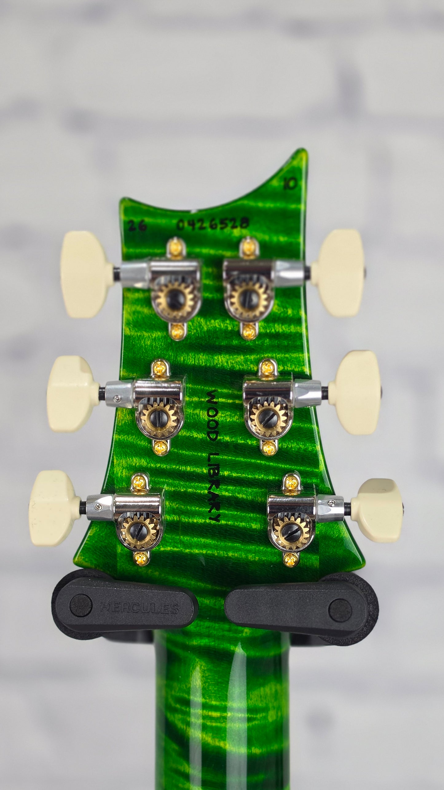 Paul Reed Smith PRS Wood Library McCarty 6 String Electric Guitar 10 Top Emerald Natural Back 408 Switching
