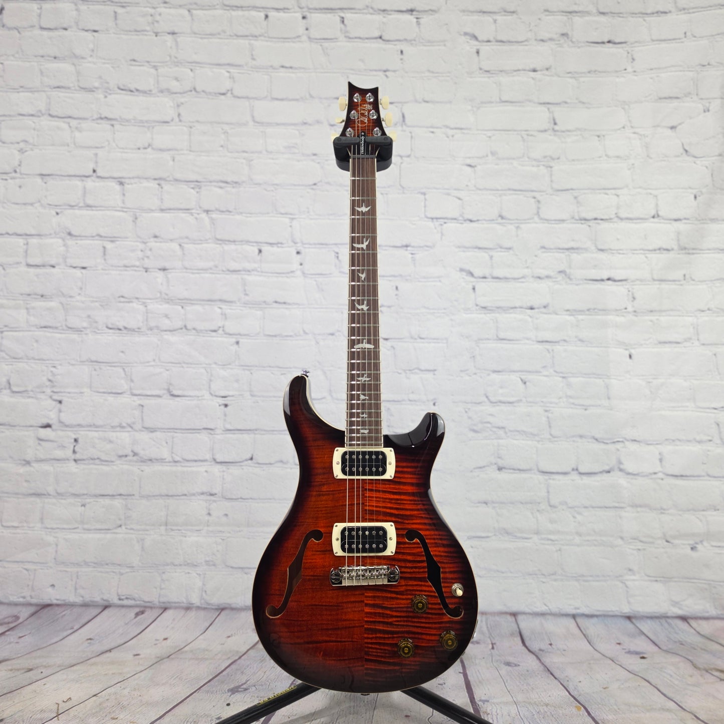 Paul Reed Smith PRS SE Hollowbody I Piezo 6 String Electric Guitar HBI Orange Tiger Smokeburst