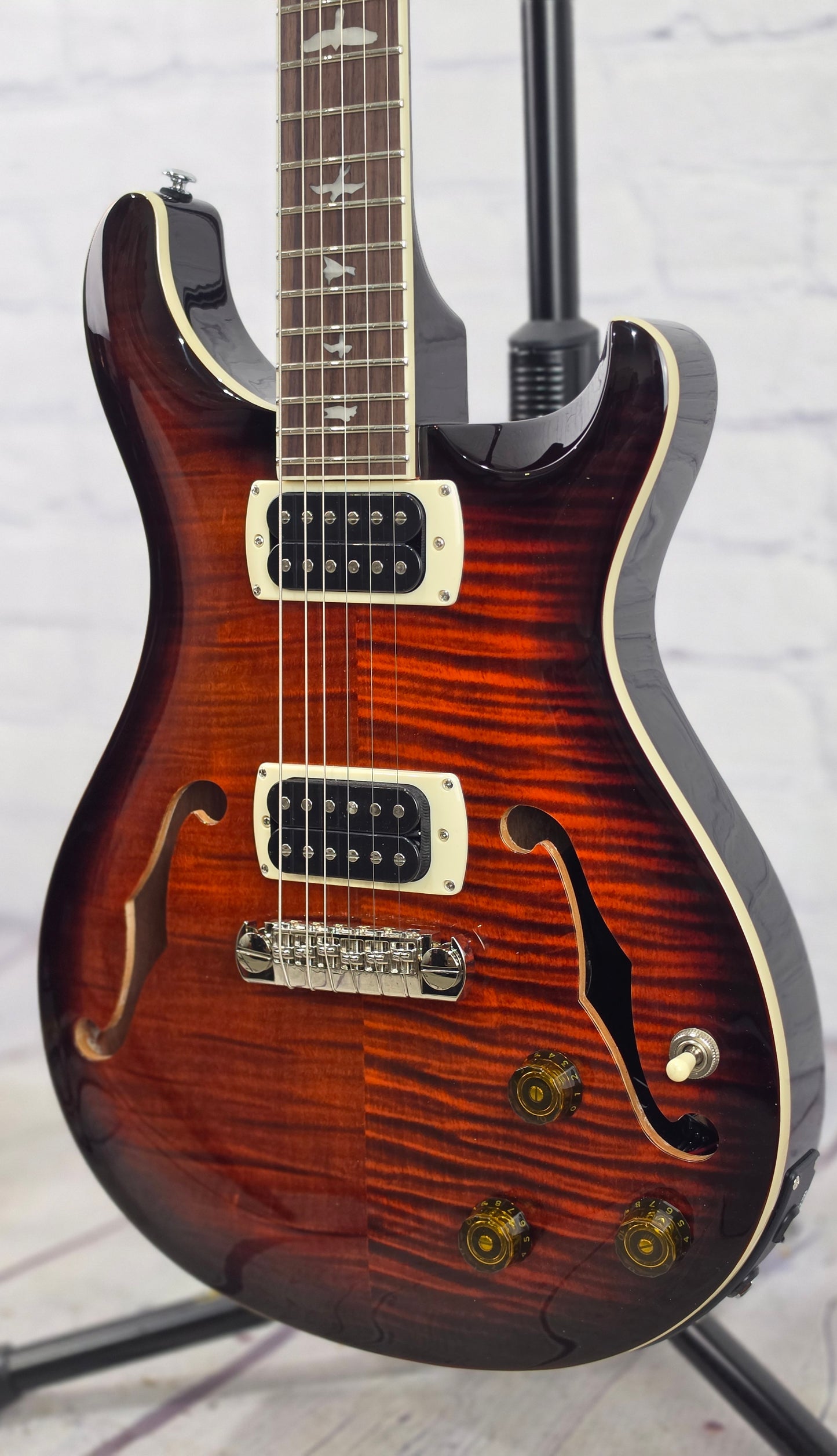 Paul Reed Smith PRS SE Hollowbody I Piezo 6 String Electric Guitar HBI Orange Tiger Smokeburst