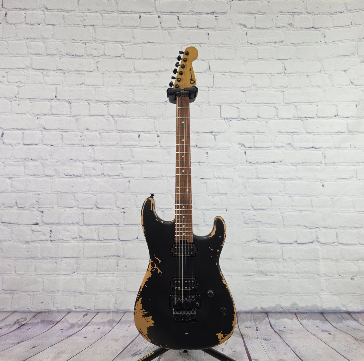 Charvel Pro-Mod Relic San Dimas Style 1 HH FR PF 6 String Electric Guitar Weathered Black