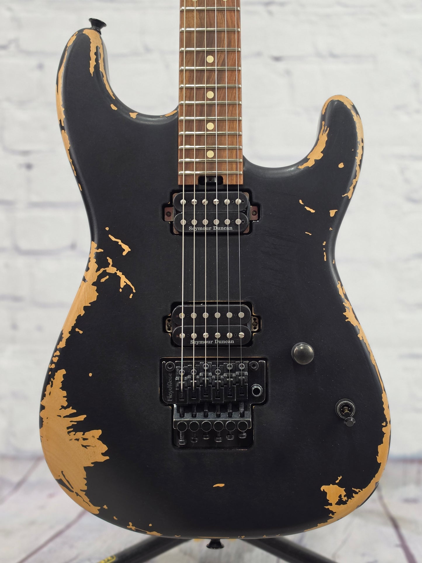 Charvel Pro-Mod Relic San Dimas Style 1 HH FR PF 6 String Electric Guitar Weathered Black