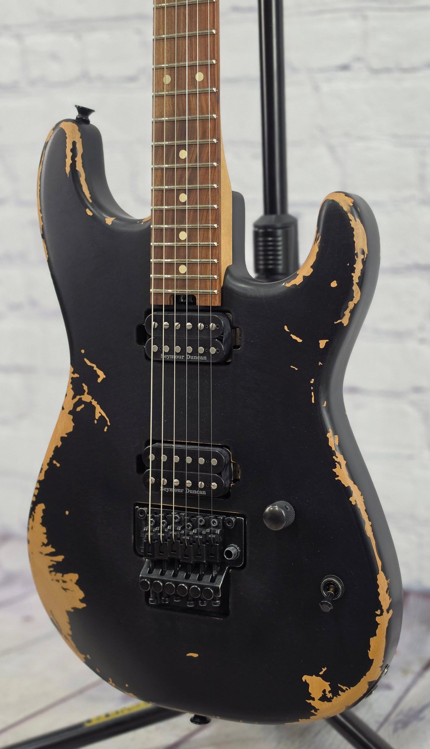 Charvel Pro-Mod Relic San Dimas Style 1 HH FR PF 6 String Electric Guitar Weathered Black