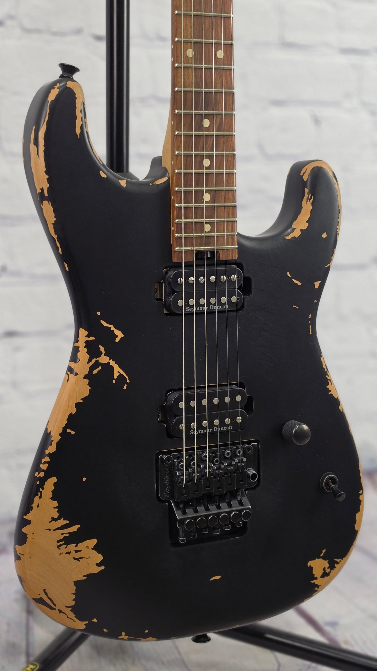 Charvel Pro-Mod Relic San Dimas Style 1 HH FR PF 6 String Electric Guitar Weathered Black