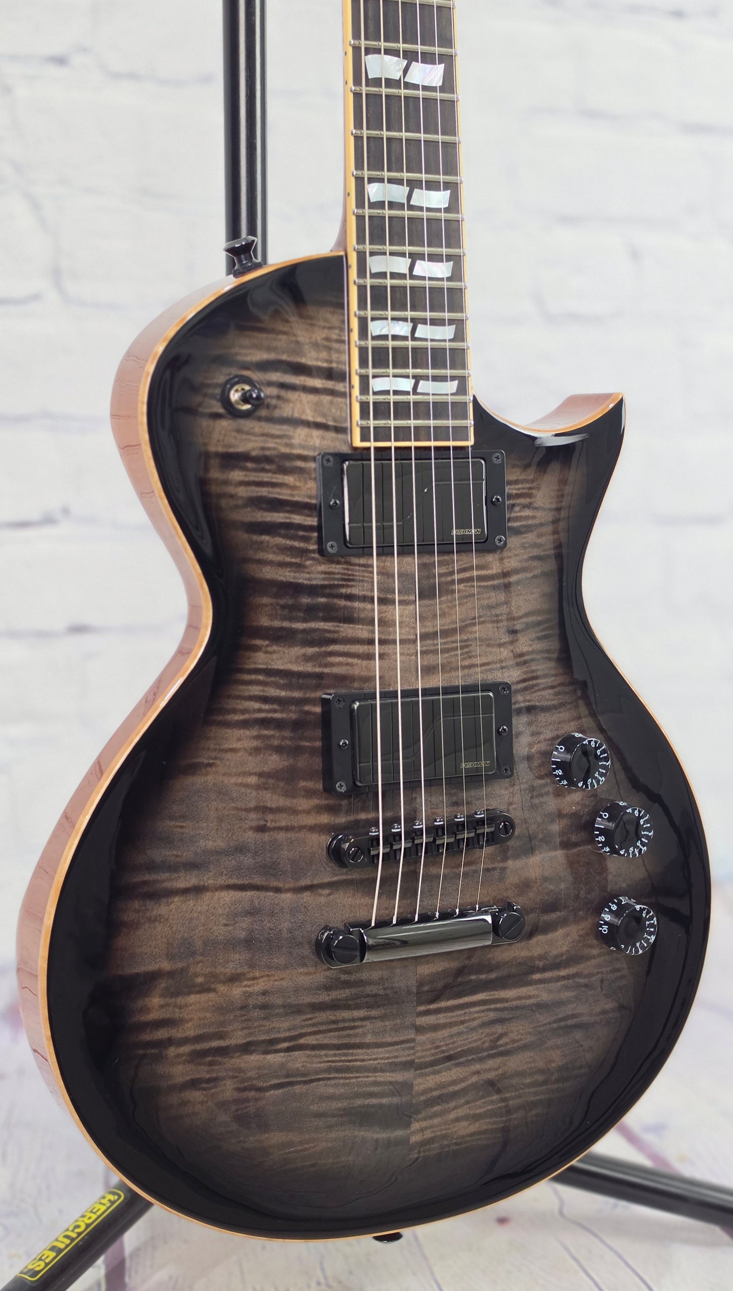 ESP USA Custom Shop Eclipse USA FM 6 String Electric Guitar See-Through Black Sunburst