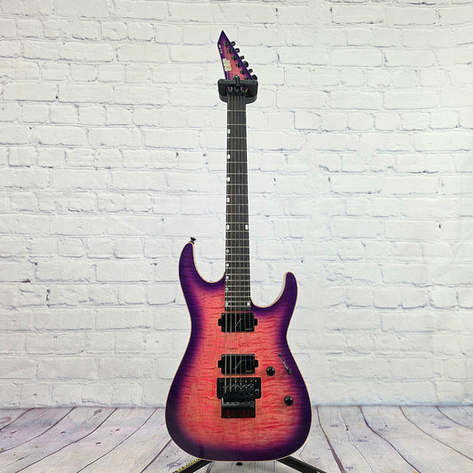 ESP USA Custom Shop M-II DX FM 6 String Electric Guitar Cranberry Burst
