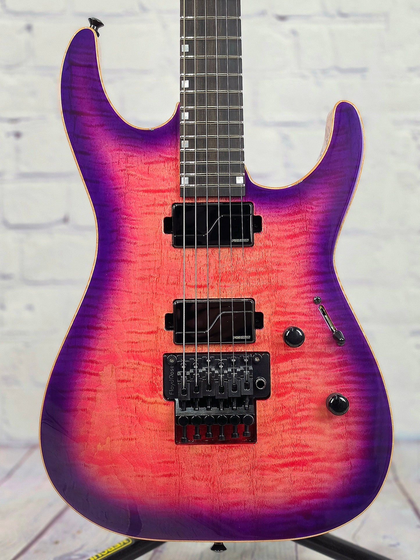 ESP USA Custom Shop M-II DX FM 6 String Electric Guitar Cranberry Burst