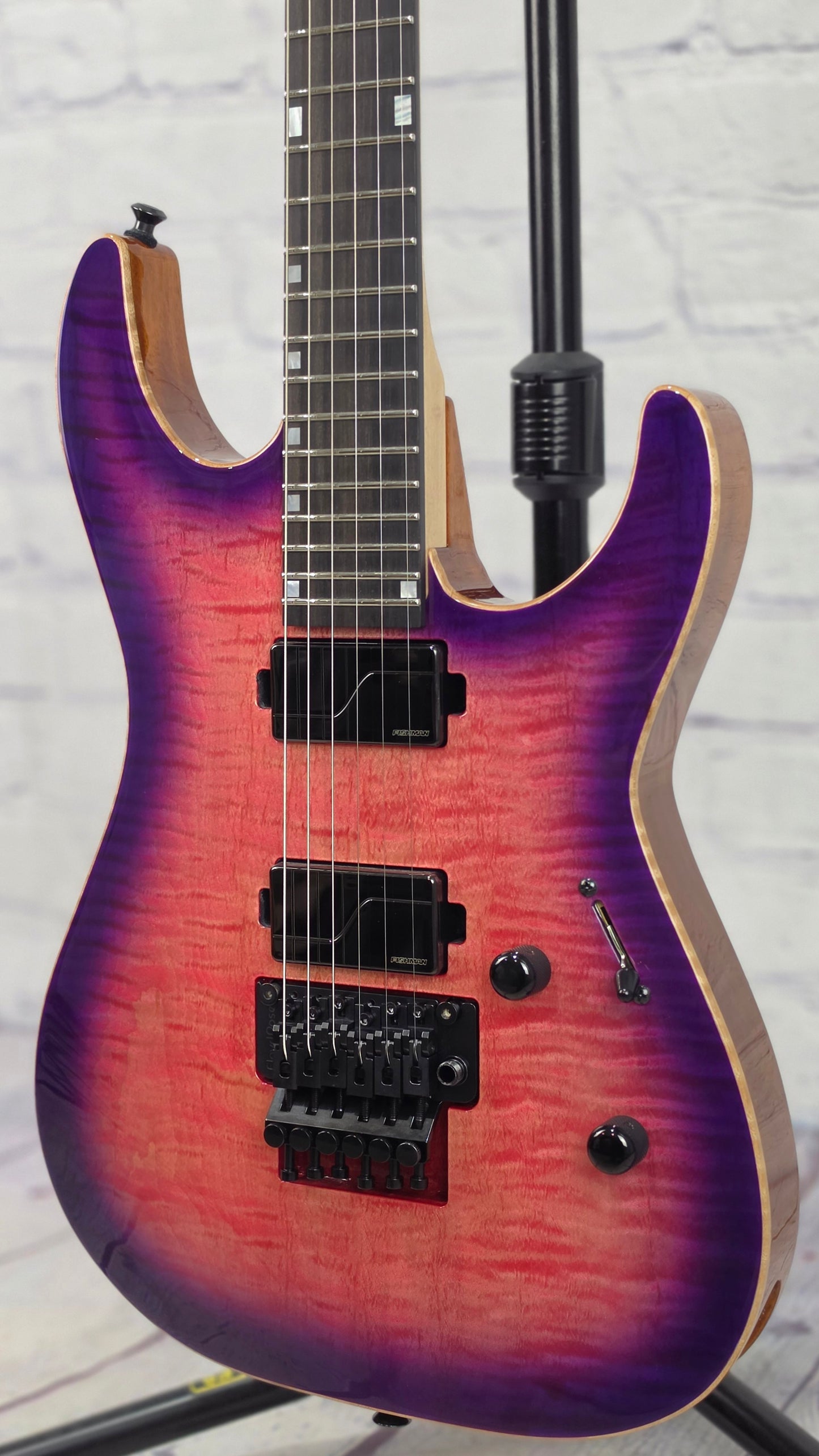 ESP USA Custom Shop M-II DX FM 6 String Electric Guitar Cranberry Burst