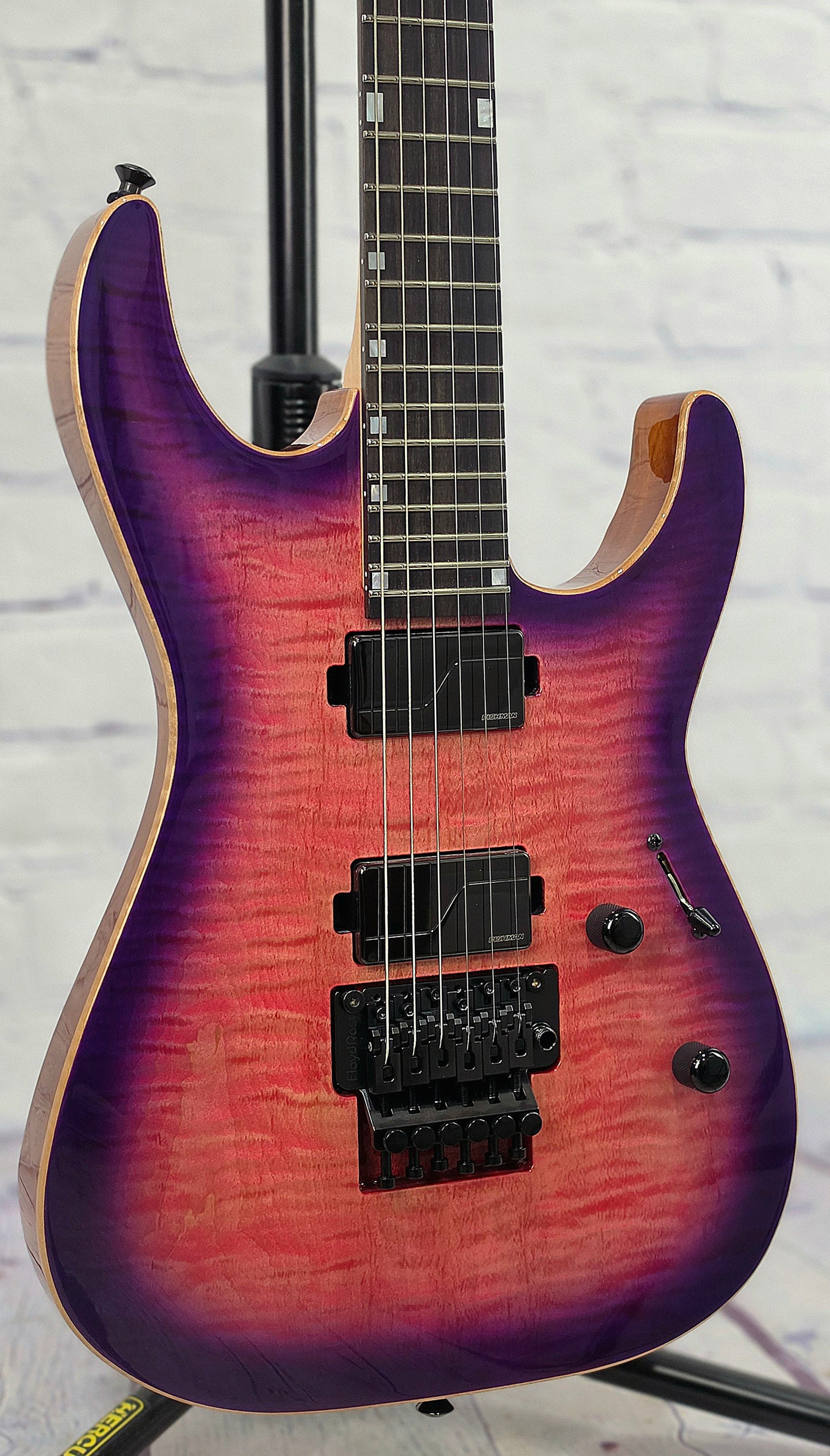 ESP USA Custom Shop M-II DX FM 6 String Electric Guitar Cranberry Burst