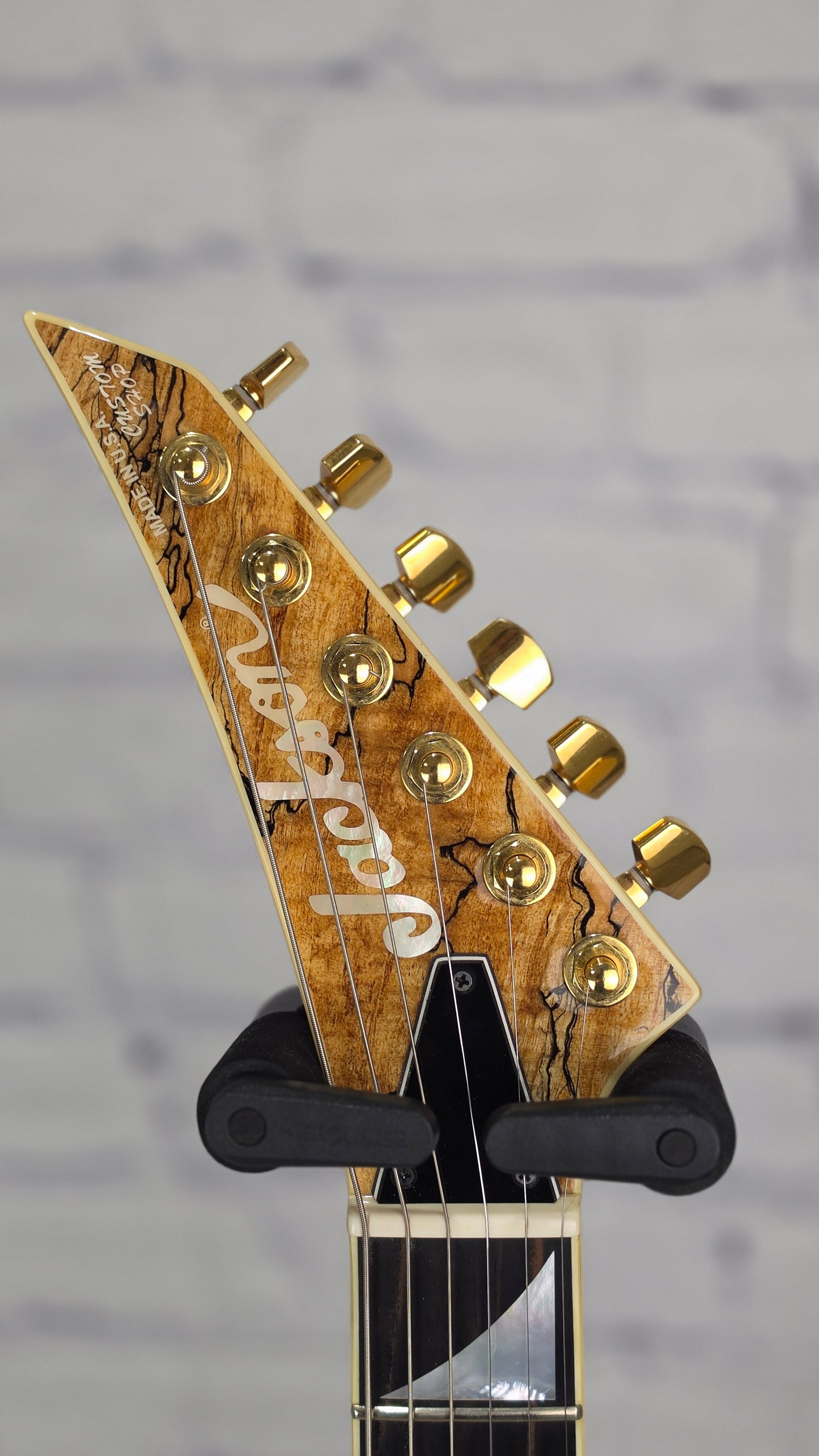 USED Jackson USA Custom Shop Kelly String-Thru 6 String Electric Guitar Natural Spalted Flame Maple
