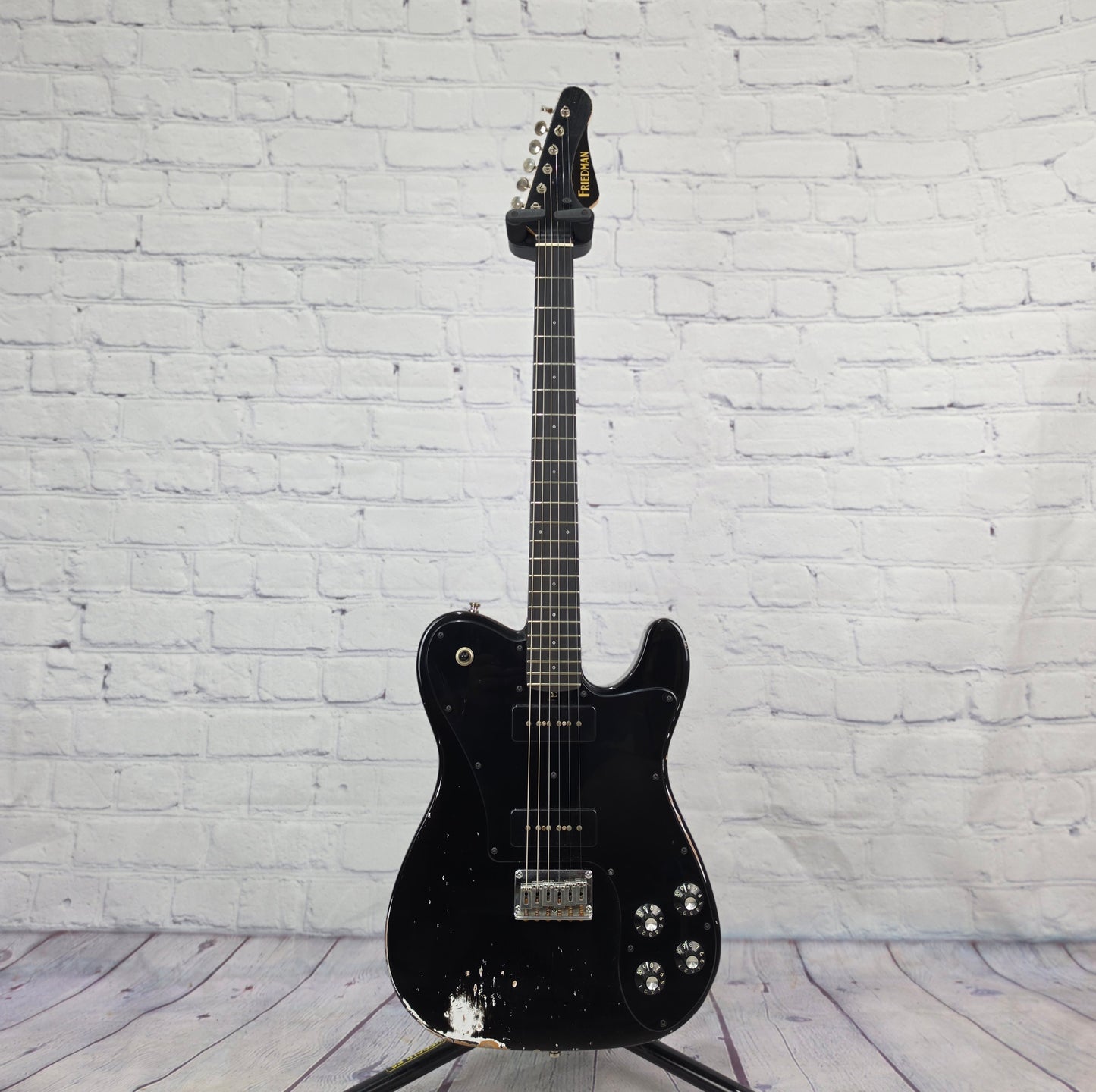 USED Friedman Vintage T P90 6 String Electric Guitar Aged Gloss Black