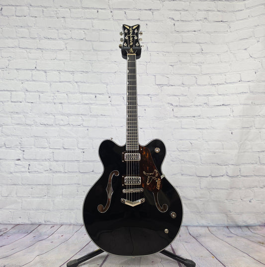 USED Gretsch G6136 Falcon Center Block Richard Fortus Signature 6 String Electric Guitar Gloss Black