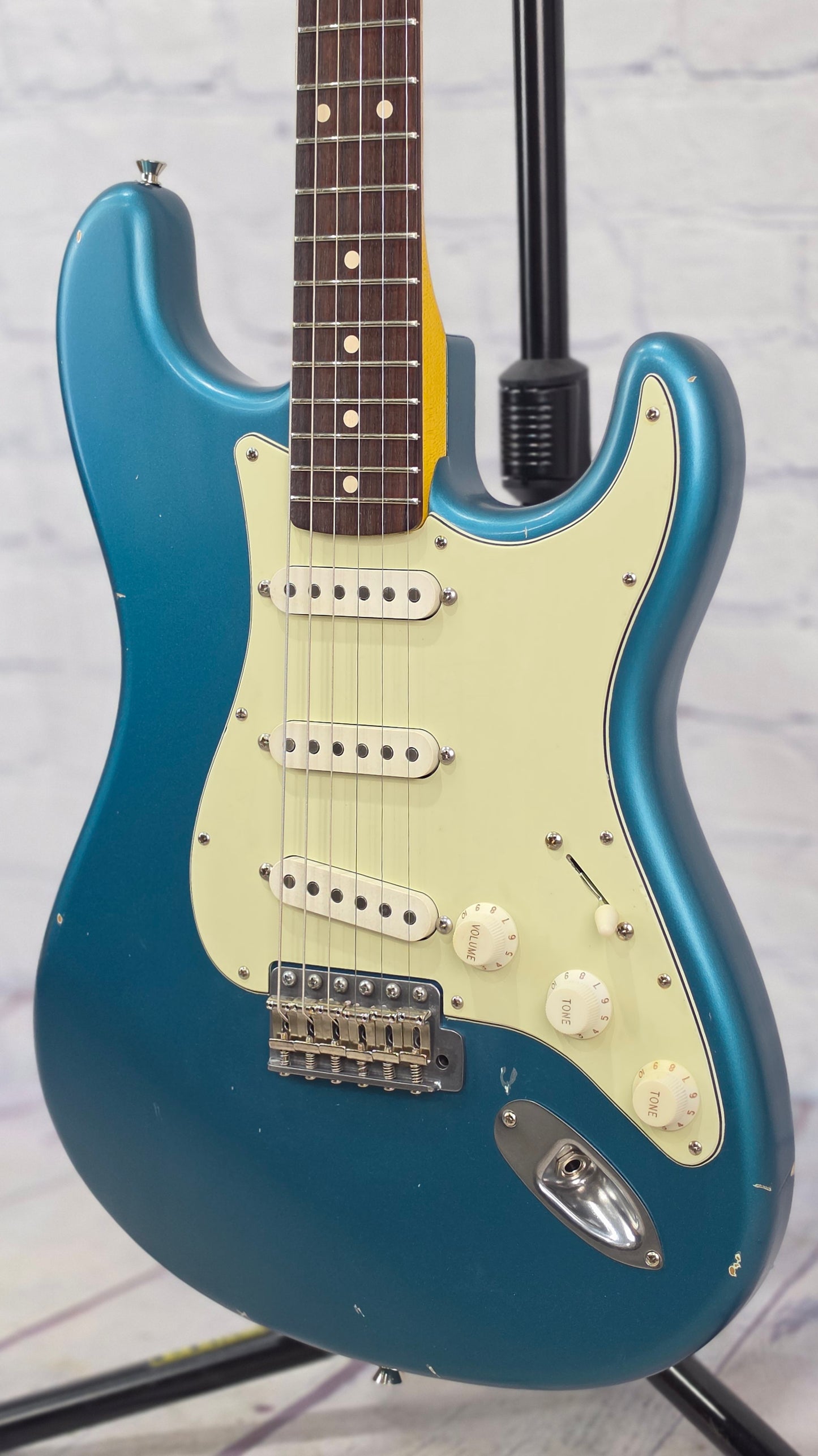 Nash Guitars S63 6 String Electric Guitar Ocean Turquoise Metallic Light Aging