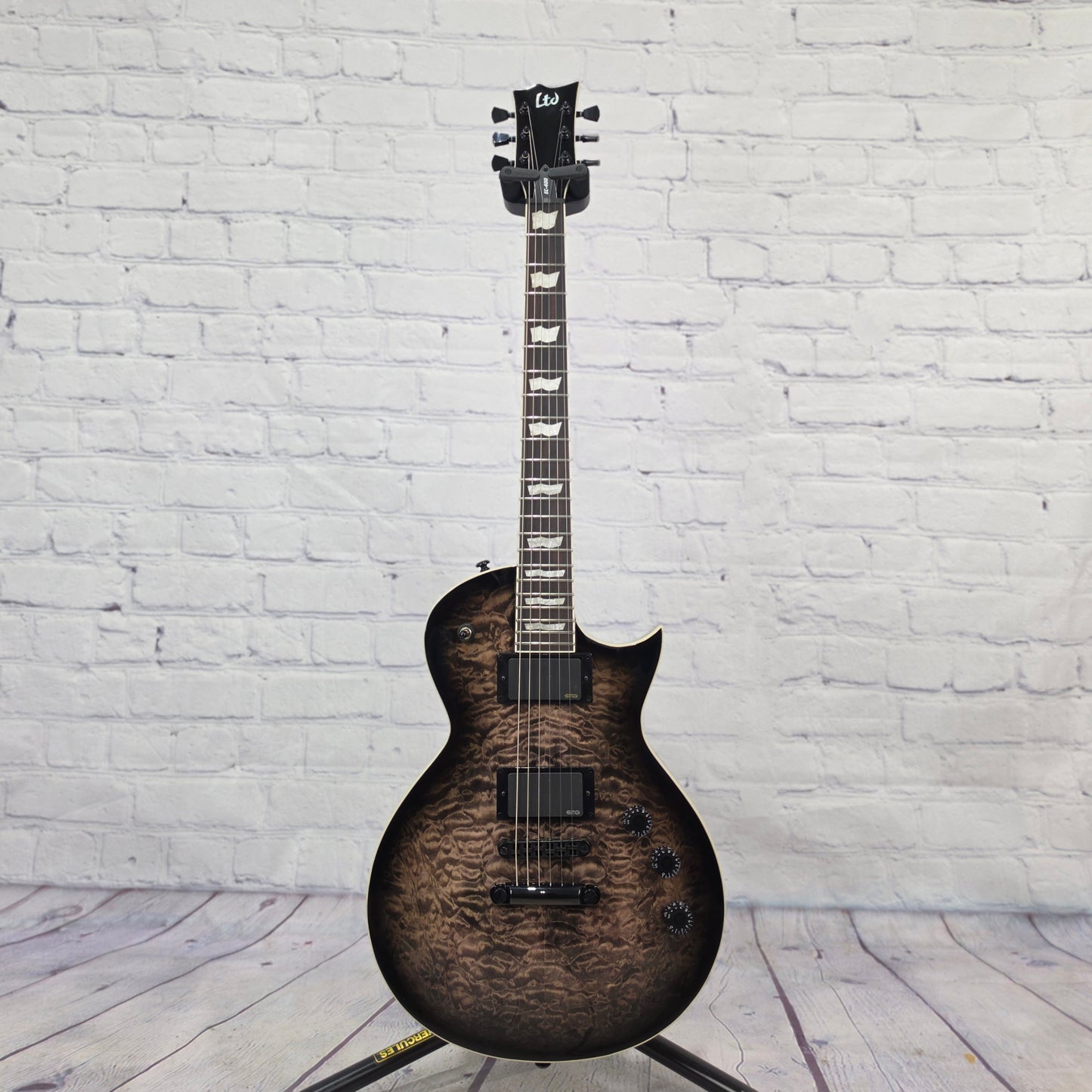 ESP LTD EC-400QM 6 String Electric Guitar See-Thru Black Sunburst