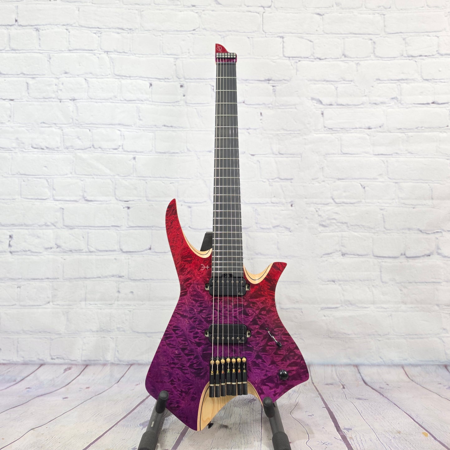 Infinia Guitars Neptune Headless 26.5" 7 String Electric Guitar Ionized Neon
