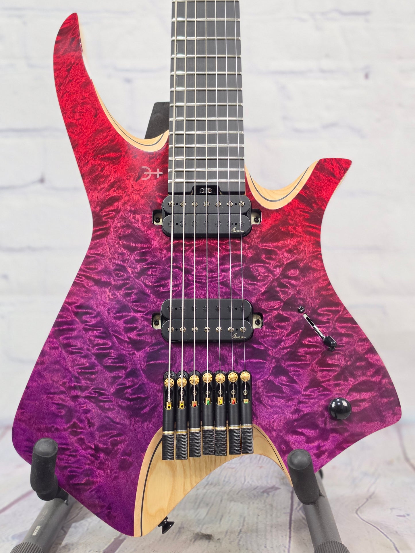 Infinia Guitars Neptune Headless 26.5" 7 String Electric Guitar Ionized Neon